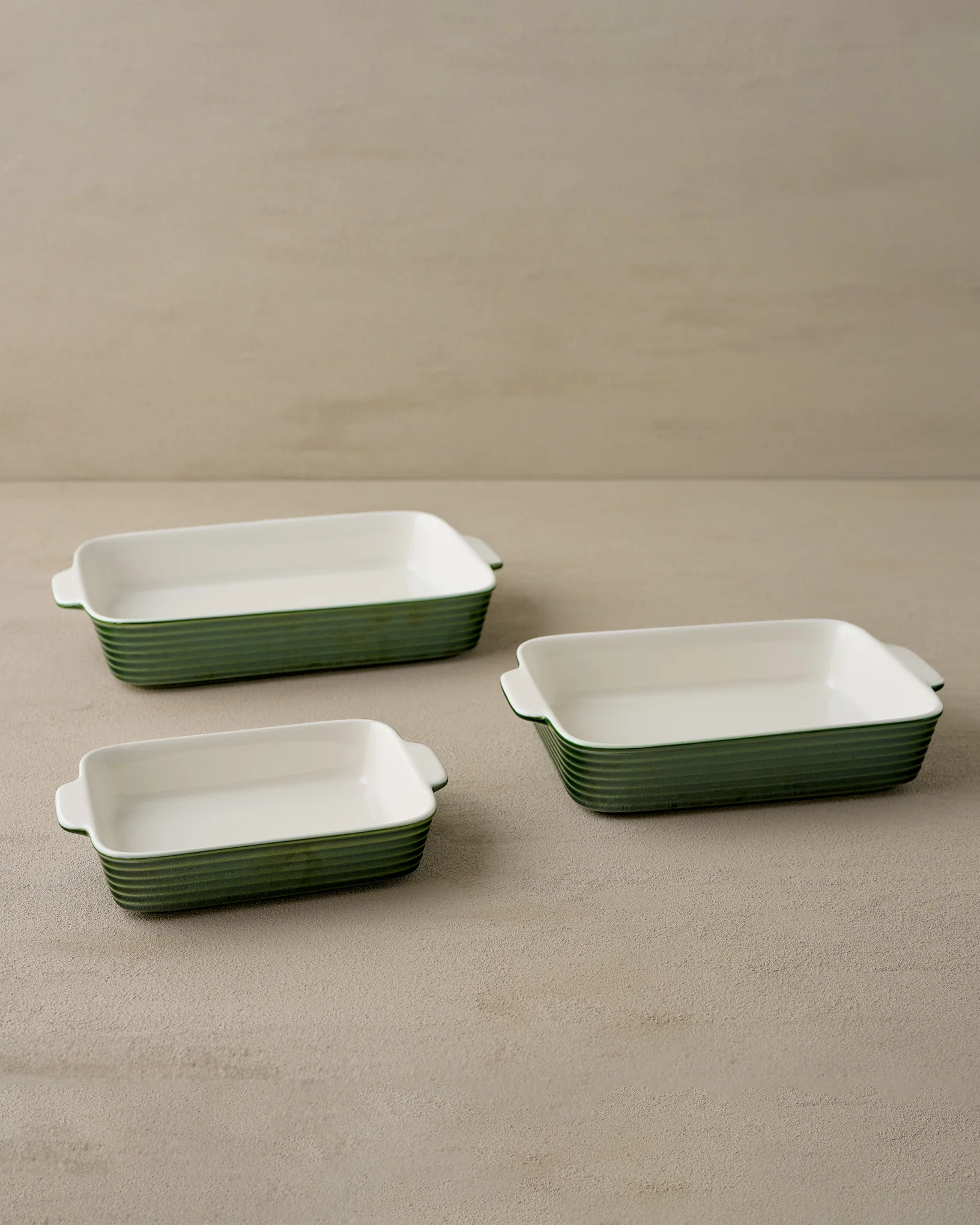 The Cottage Collection Forest Green Baking Dish Set of Three - Image 2