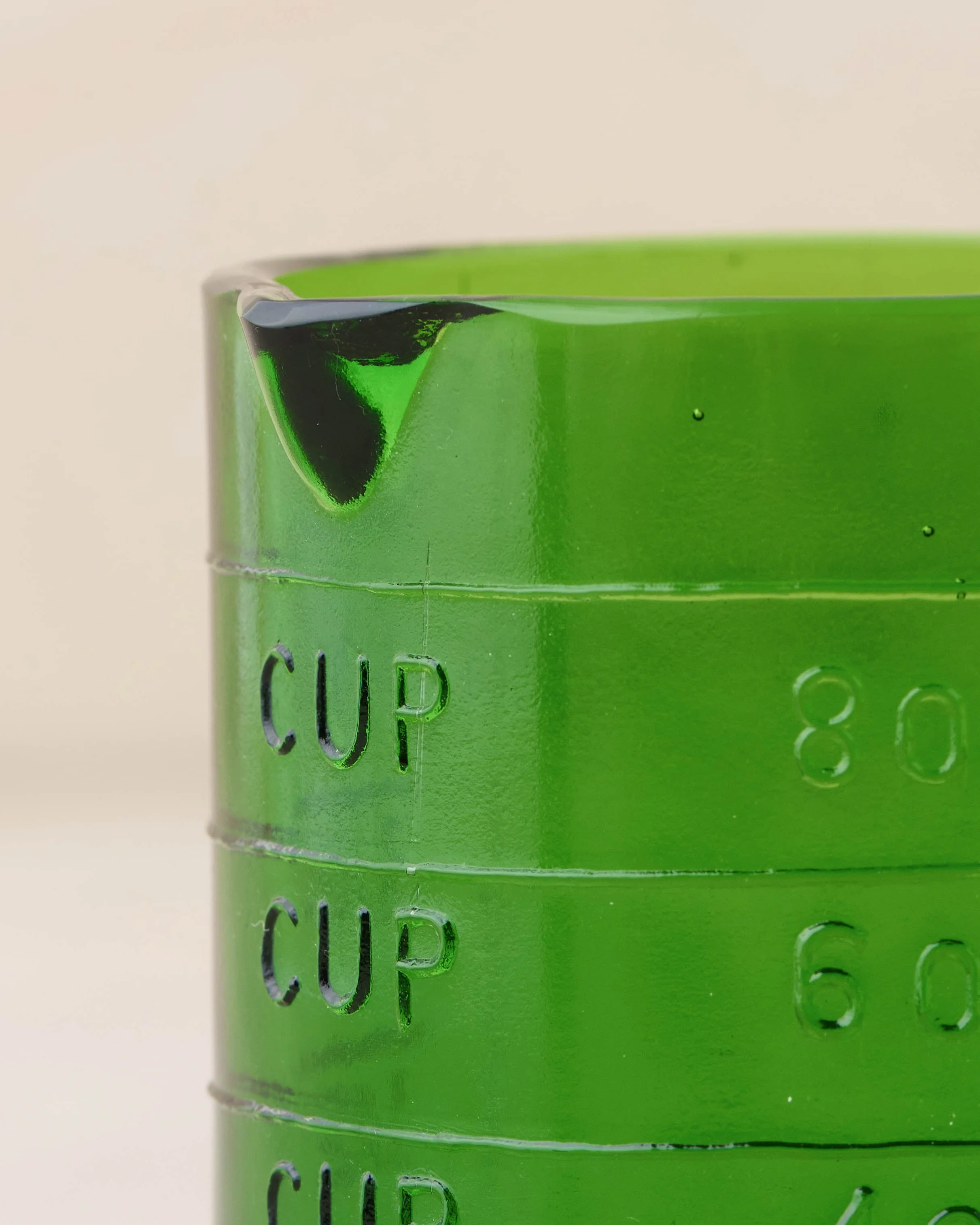 Green Glass One Cup Measuring Cup - Image 2