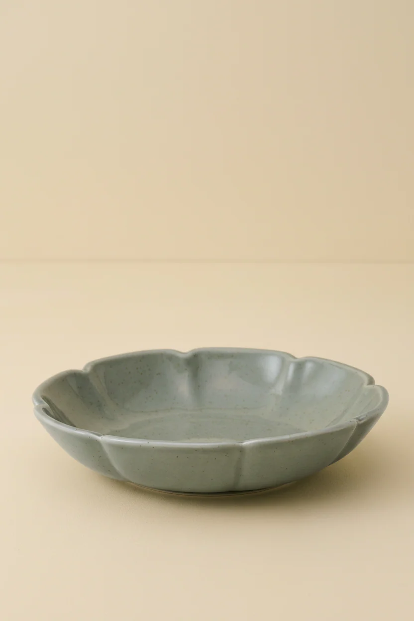 Green Speckle Heirloom Scallop Pasta Bowl