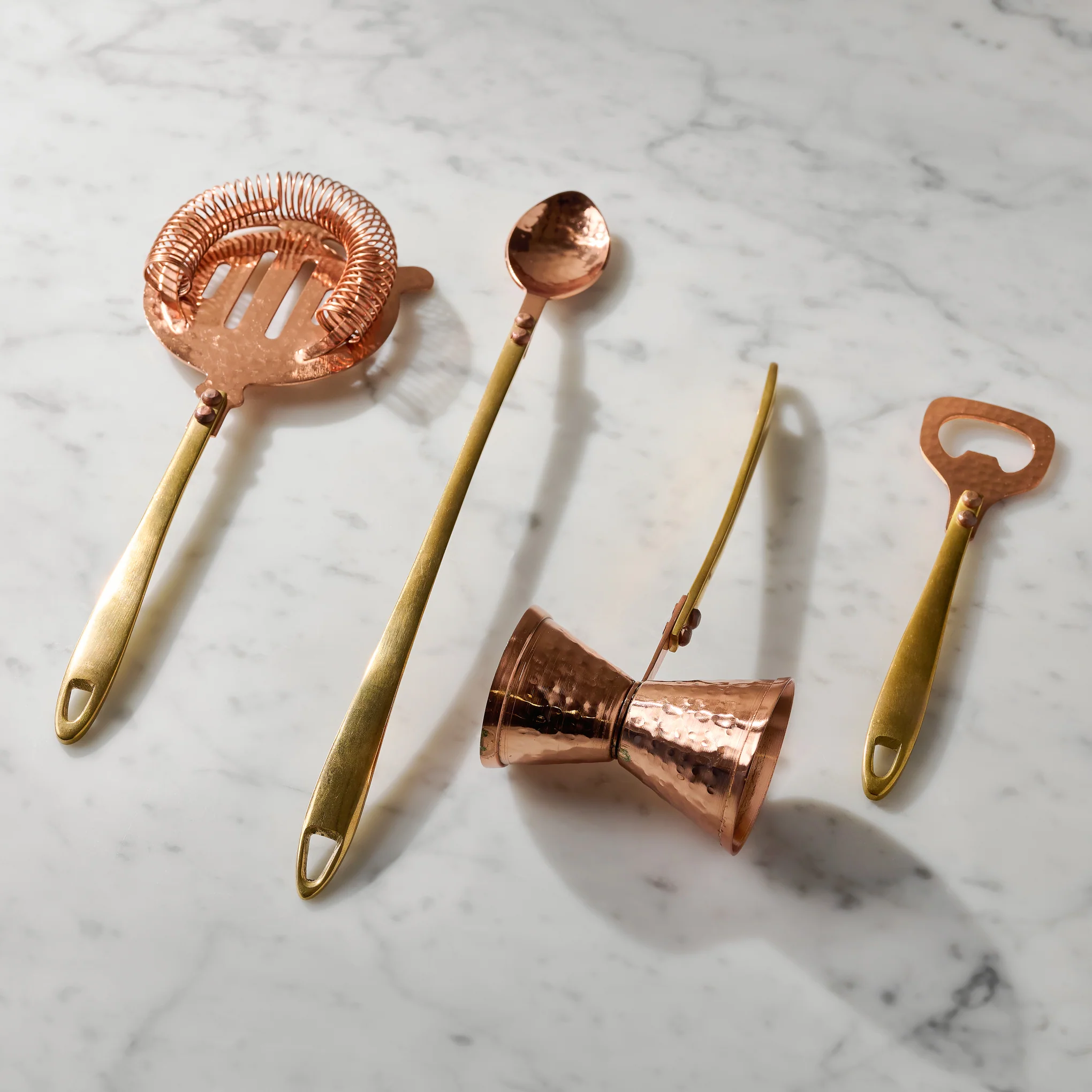 Hammered Copper and Gold Strainer - Image 3