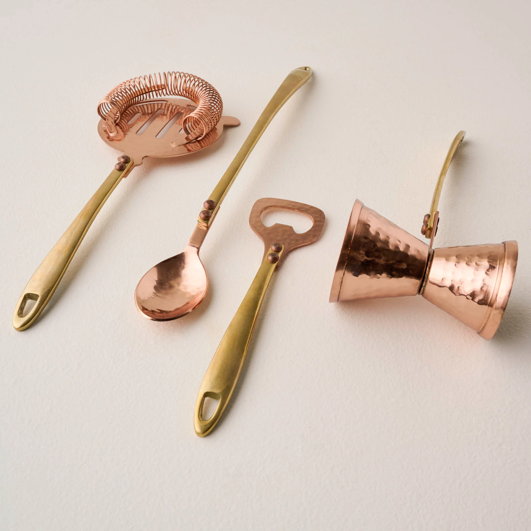 Hammered Copper and Gold Strainer - Image 4