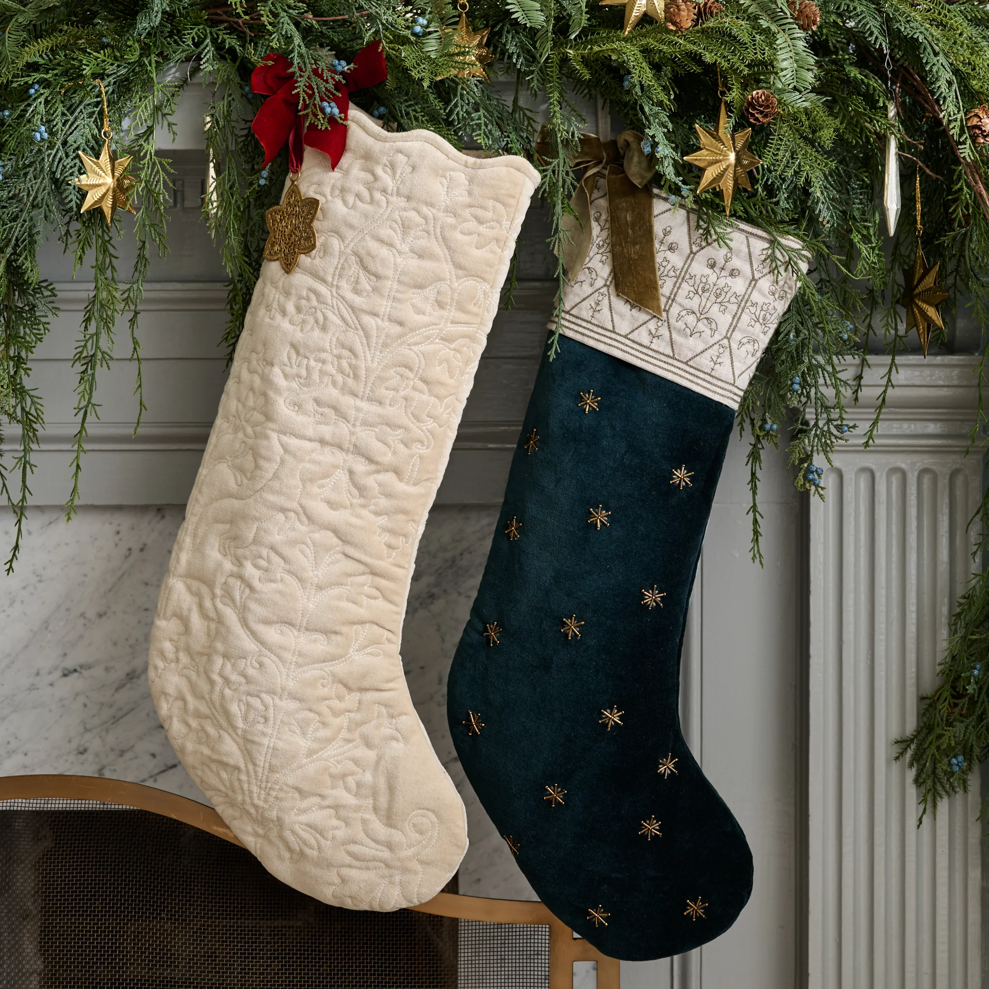 Hand-Beaded Evermore Velvet Stocking - Image 3