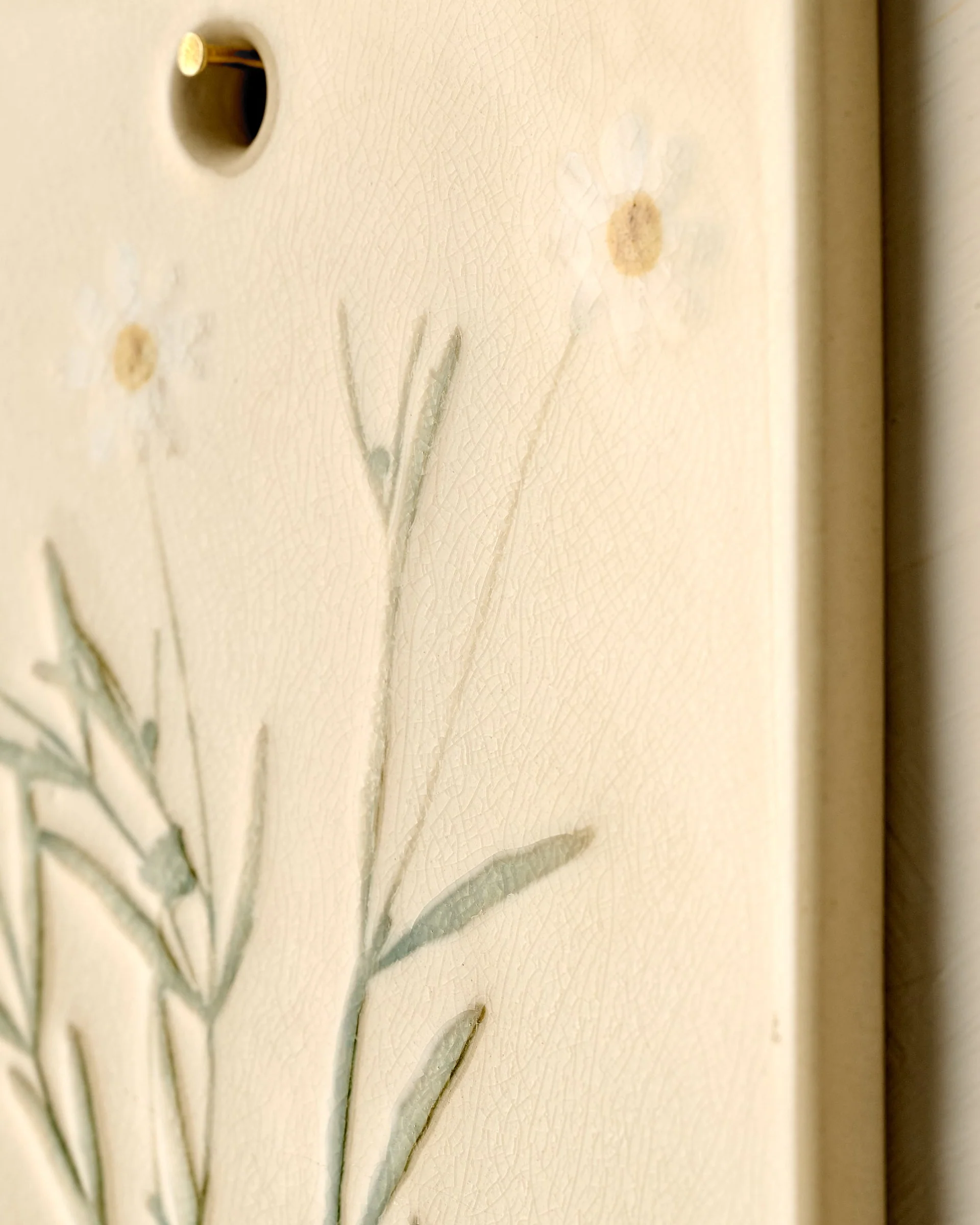 Jo's Herbarium Ceramic Wall Plaque - Collected Daisies - Image 3