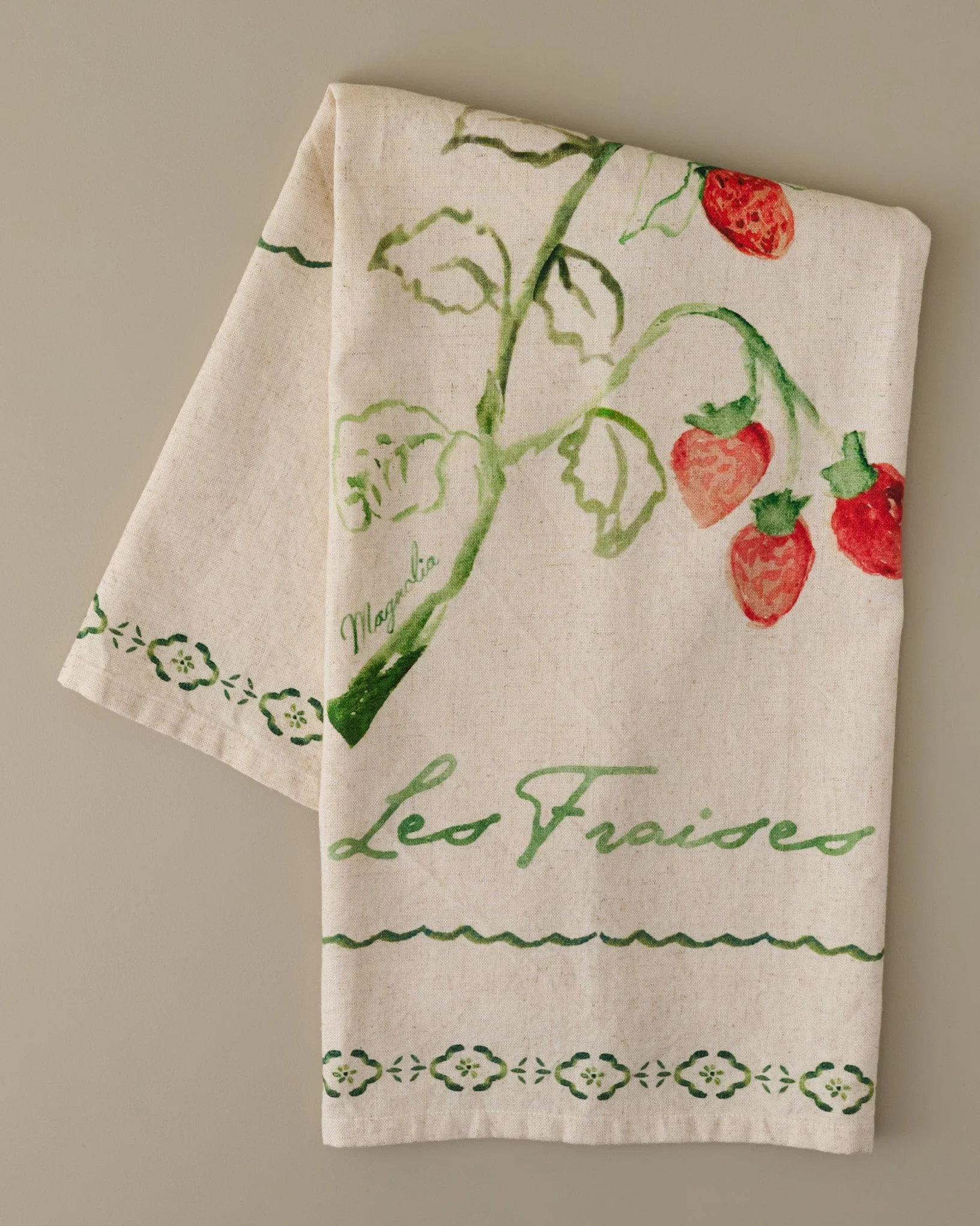 Les Fraises Printed Tea Towel