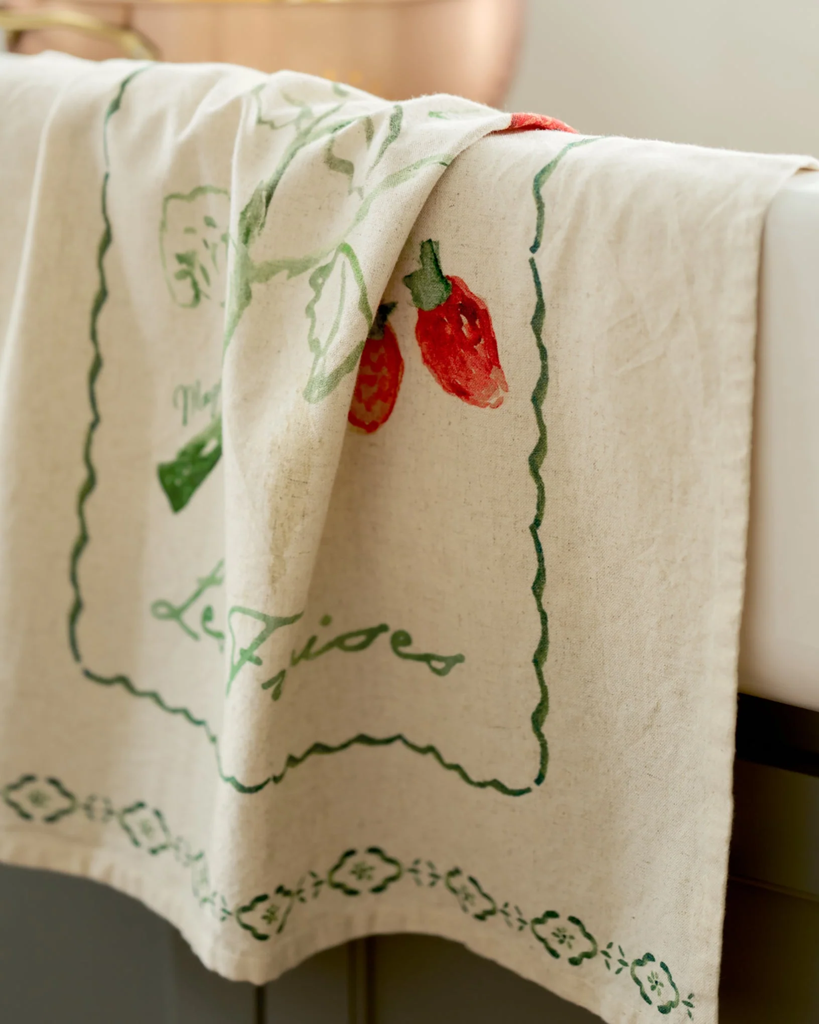 Les Fraises Printed Tea Towel - Image 2