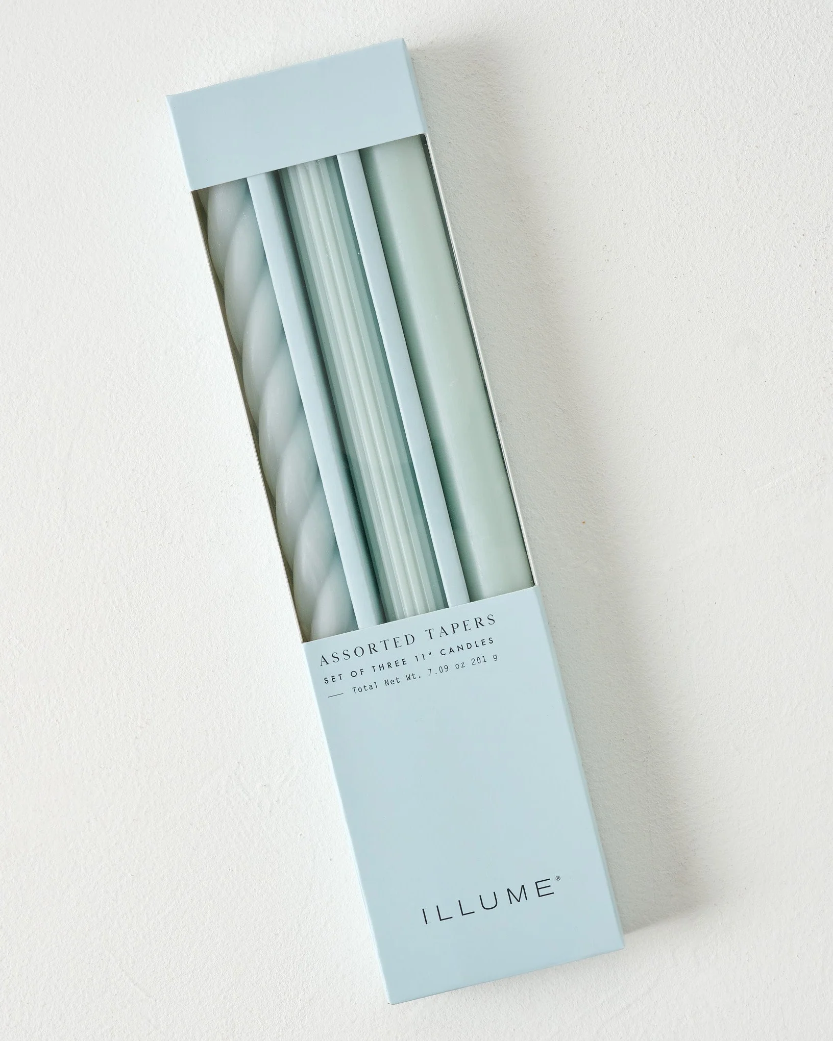 Assorted Light Blue Taper Candle Set - Image 2