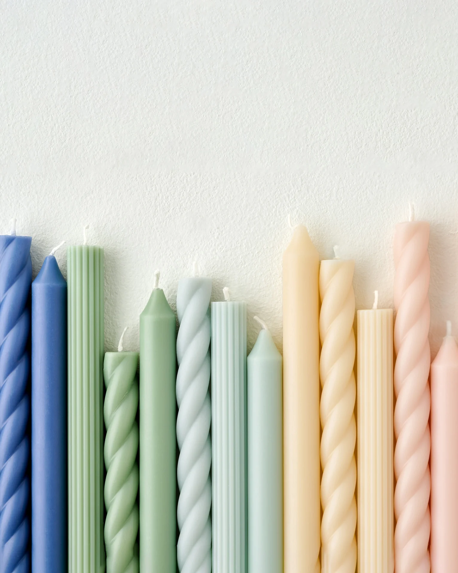 Assorted Light Blue Taper Candle Set - Image 4