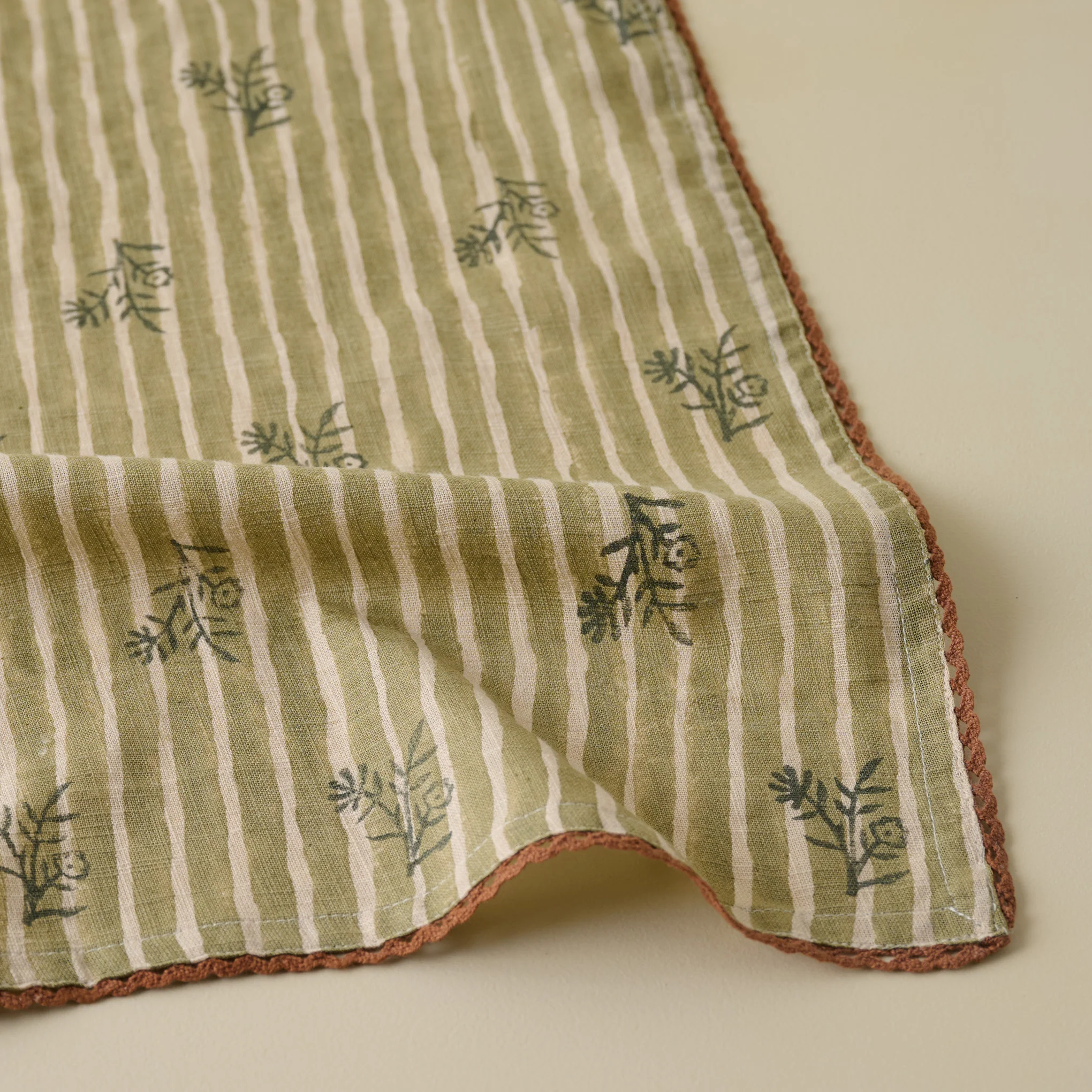 Lola Stripe Floral Napkin Set of Four - Image 2