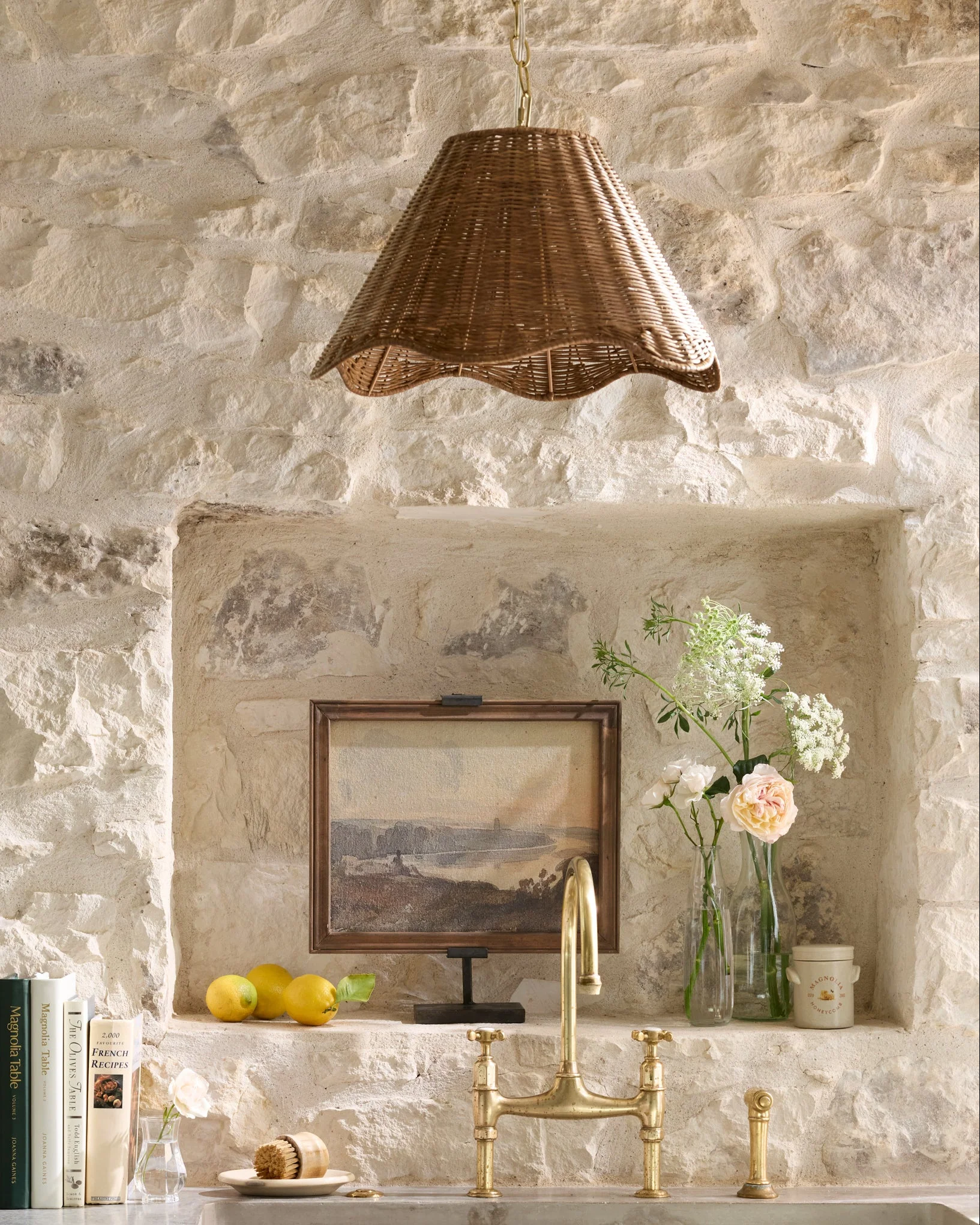 Lucinda Rattan Scallop Pendant