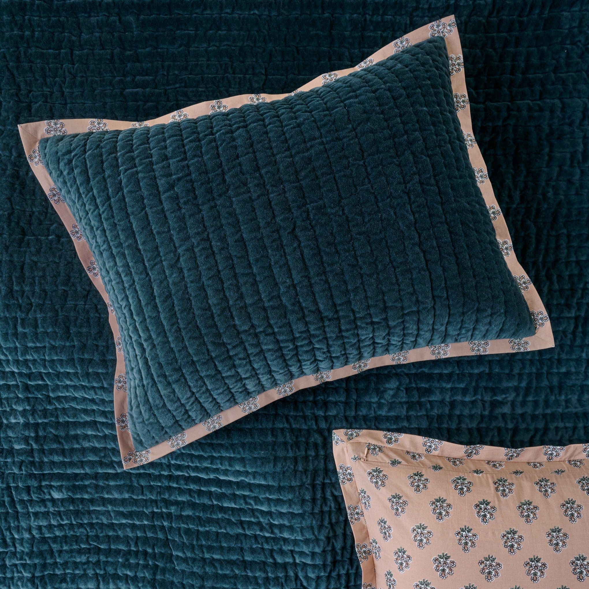 Magical Forest Audrey Velvet Block Print Quilt + Sham Set (King) - Image 4