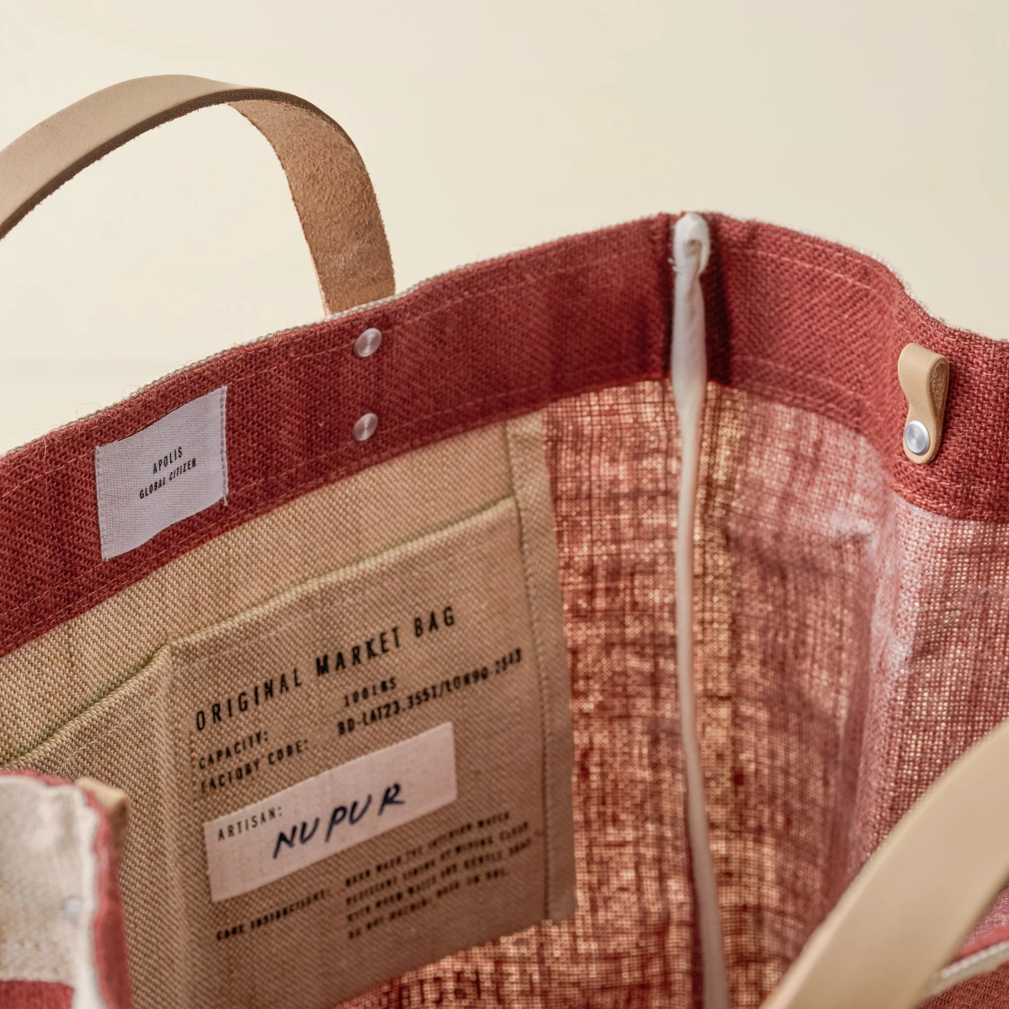Magnolia Cranberry Market Tote - Image 2