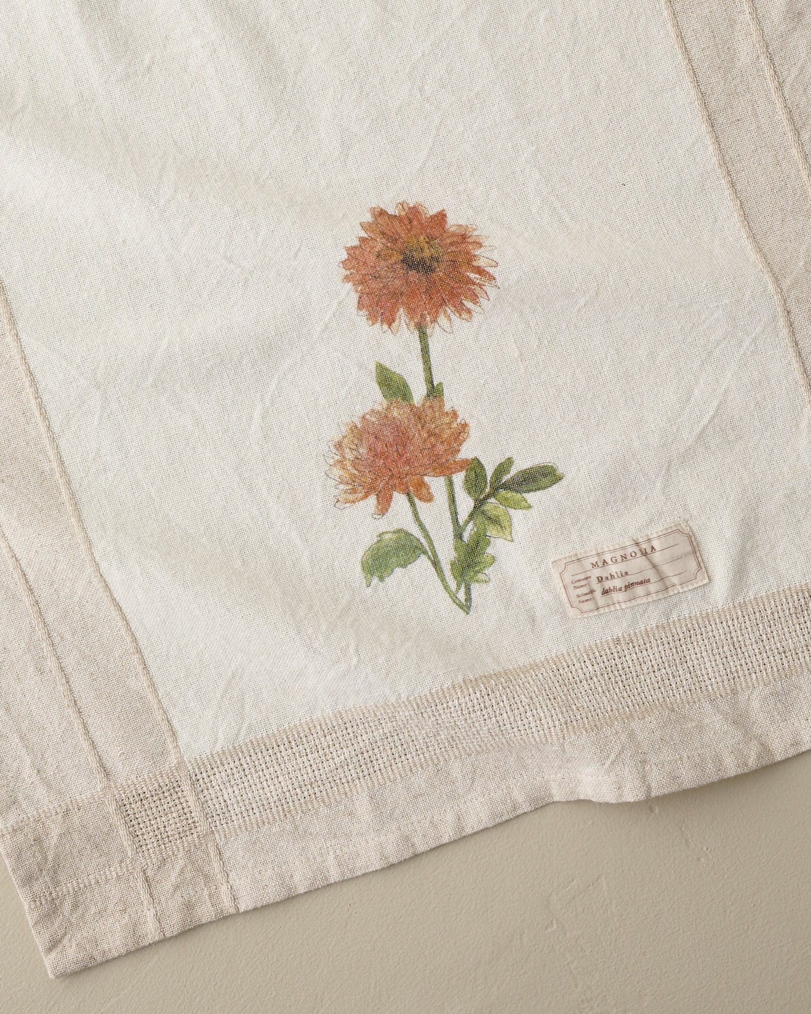 Magnolia Dahlia Garden Tea Towel - Image 2