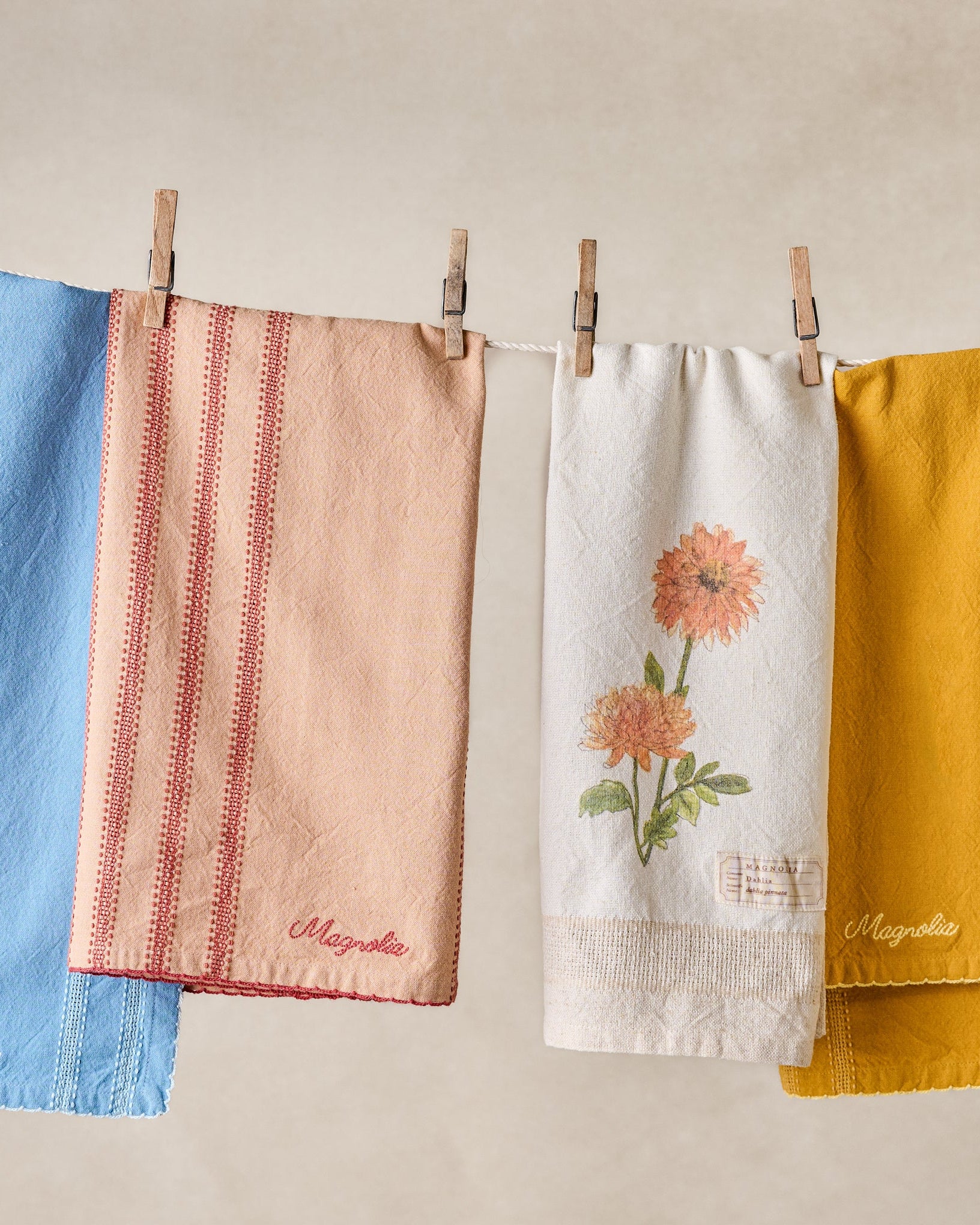 Magnolia Dahlia Garden Tea Towel - Image 3