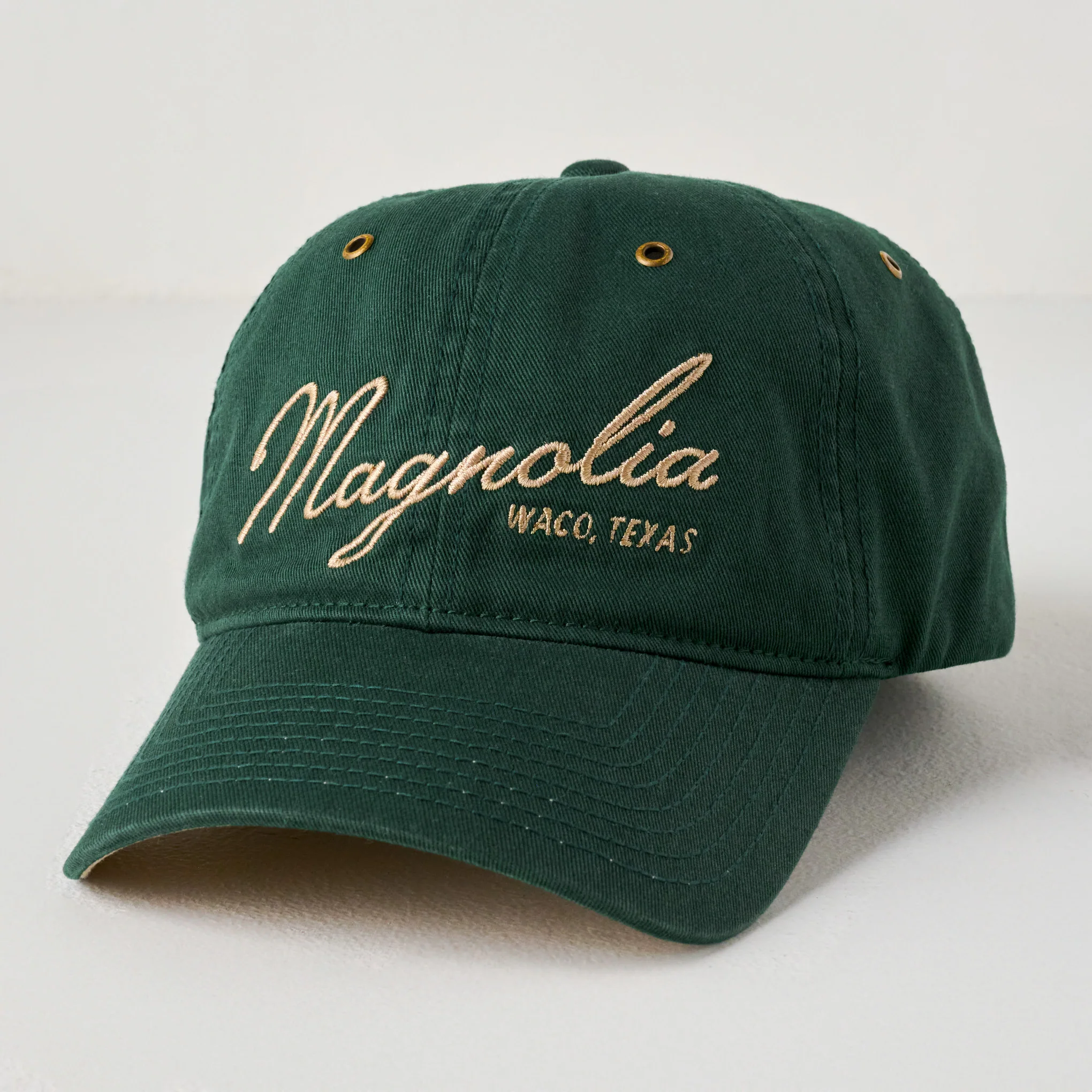 Magnolia Embroidered Script Hunter Green Hat