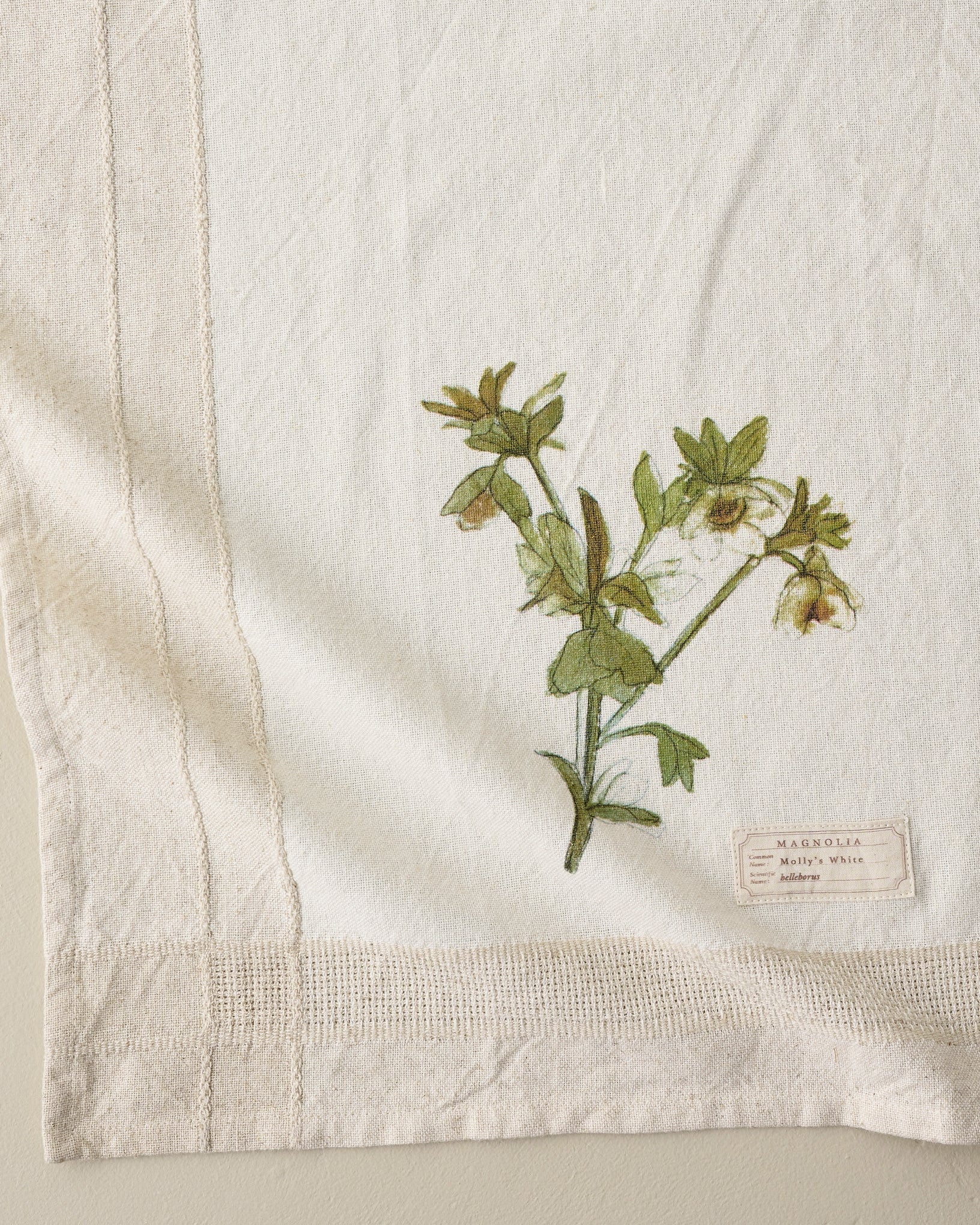 Magnolia Molly's White Garden Tea Towel - Image 2