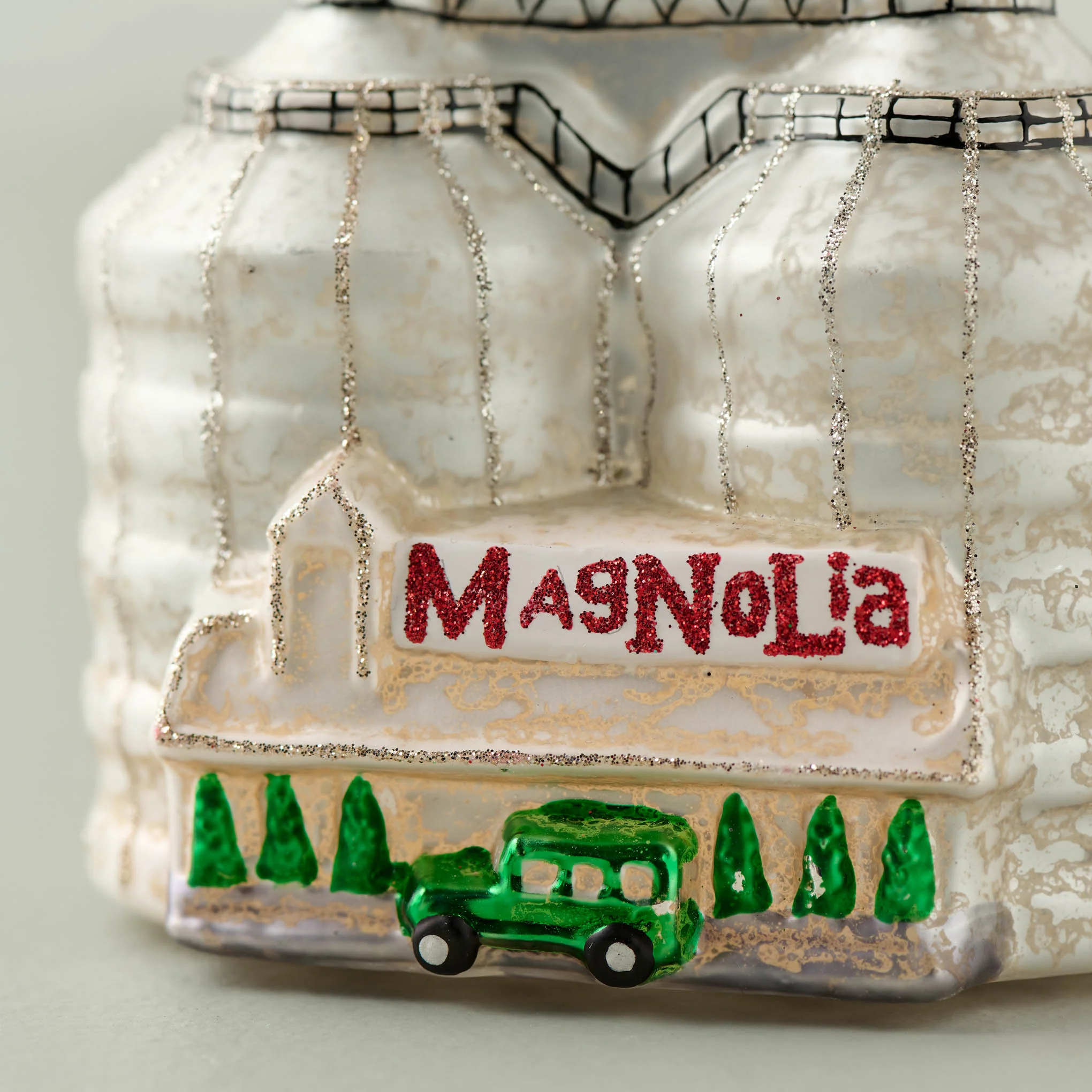 Magnolia Silos Vintage Glass Ornament - Image 2