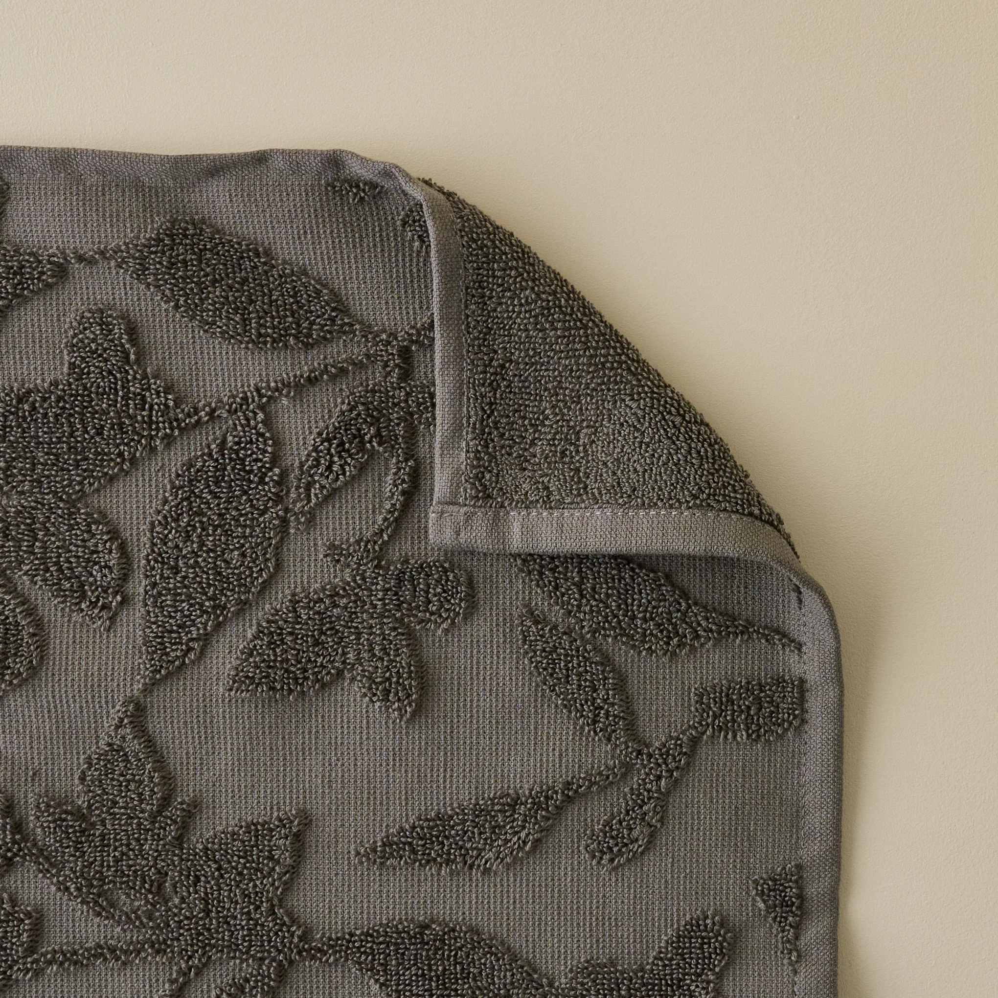 Brown Floral Jacquard Towel - Image 3