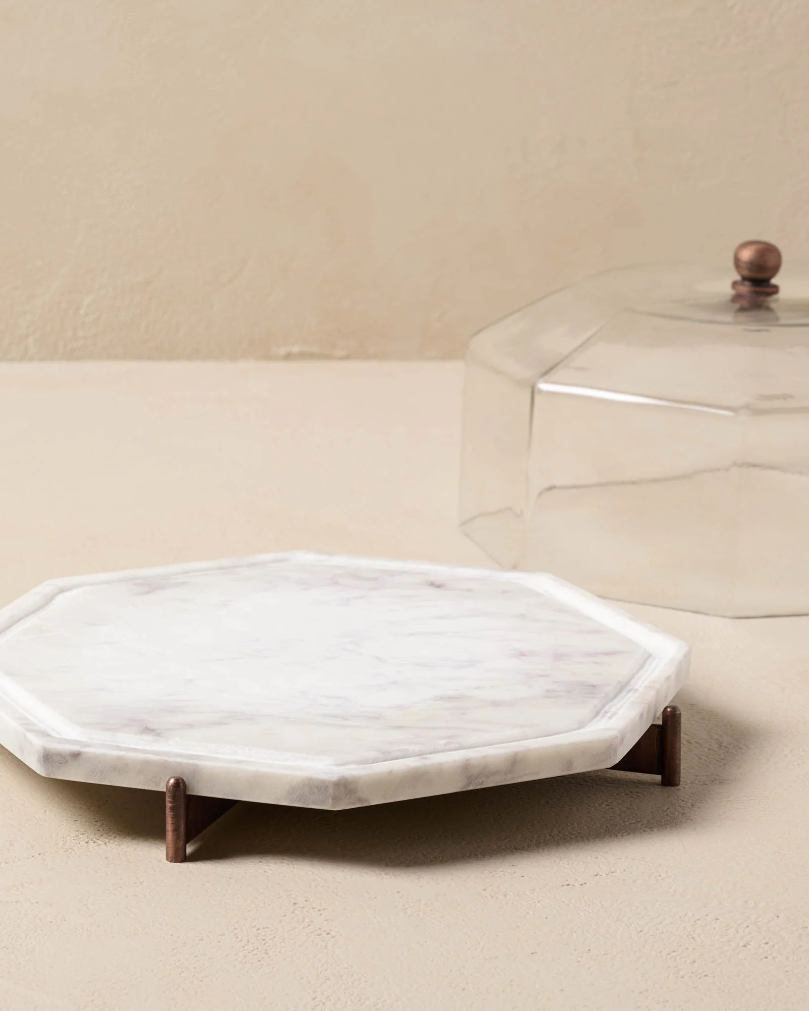 Marble and Copper Cake Stand - Image 4