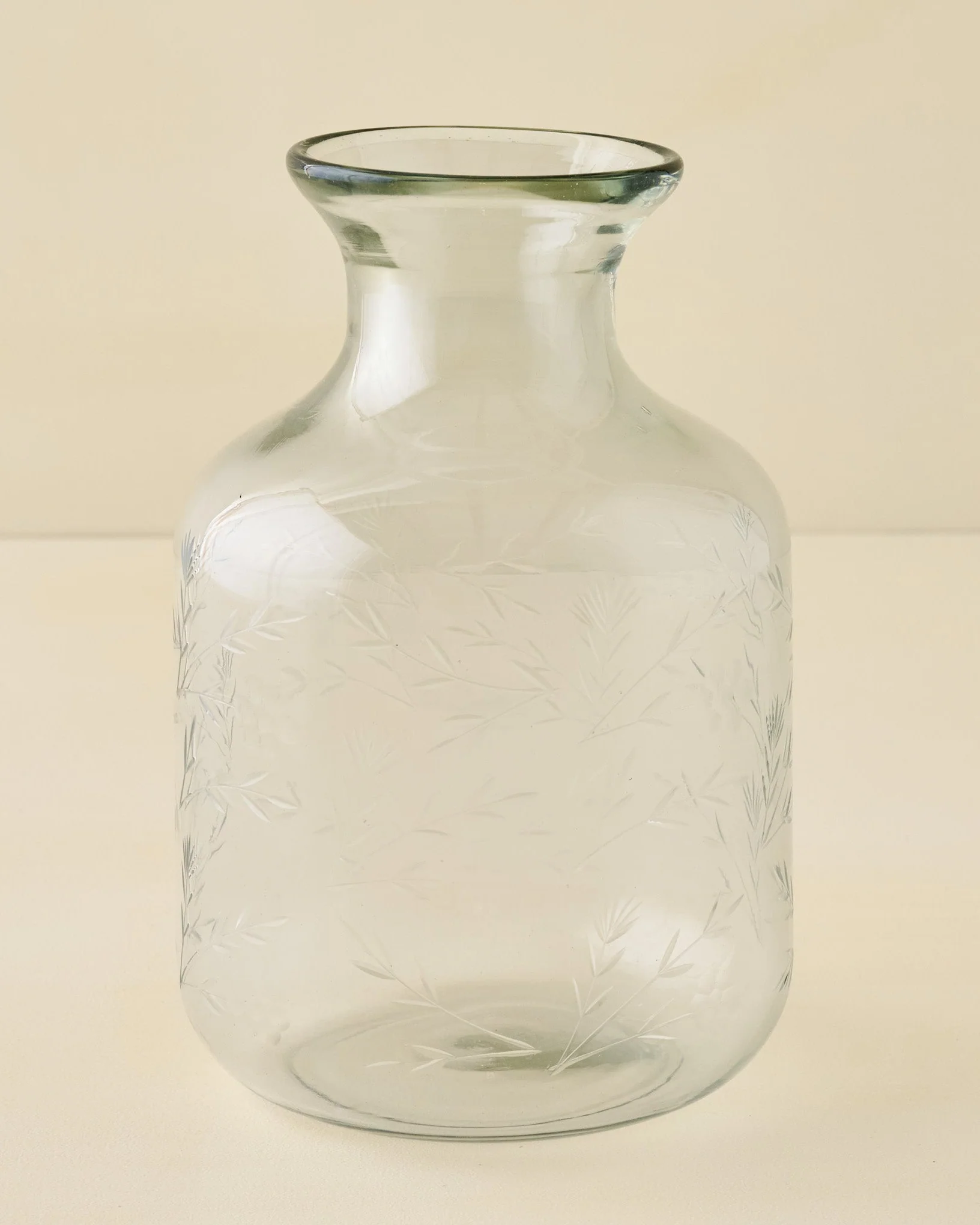 Mela Floral Etched Glass Vase - Image 2