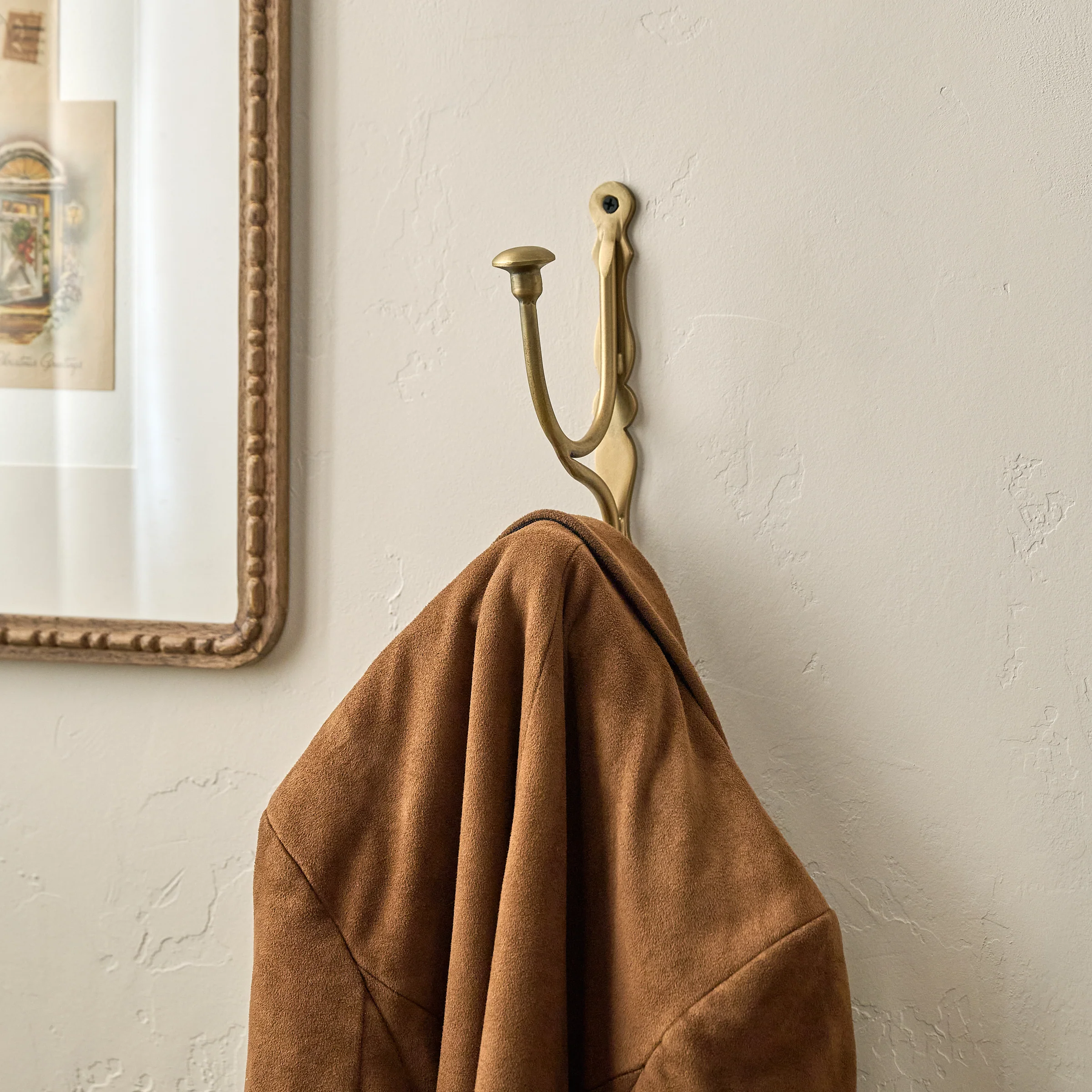 Mia Antiqued Brass Wall Hook - Image 2