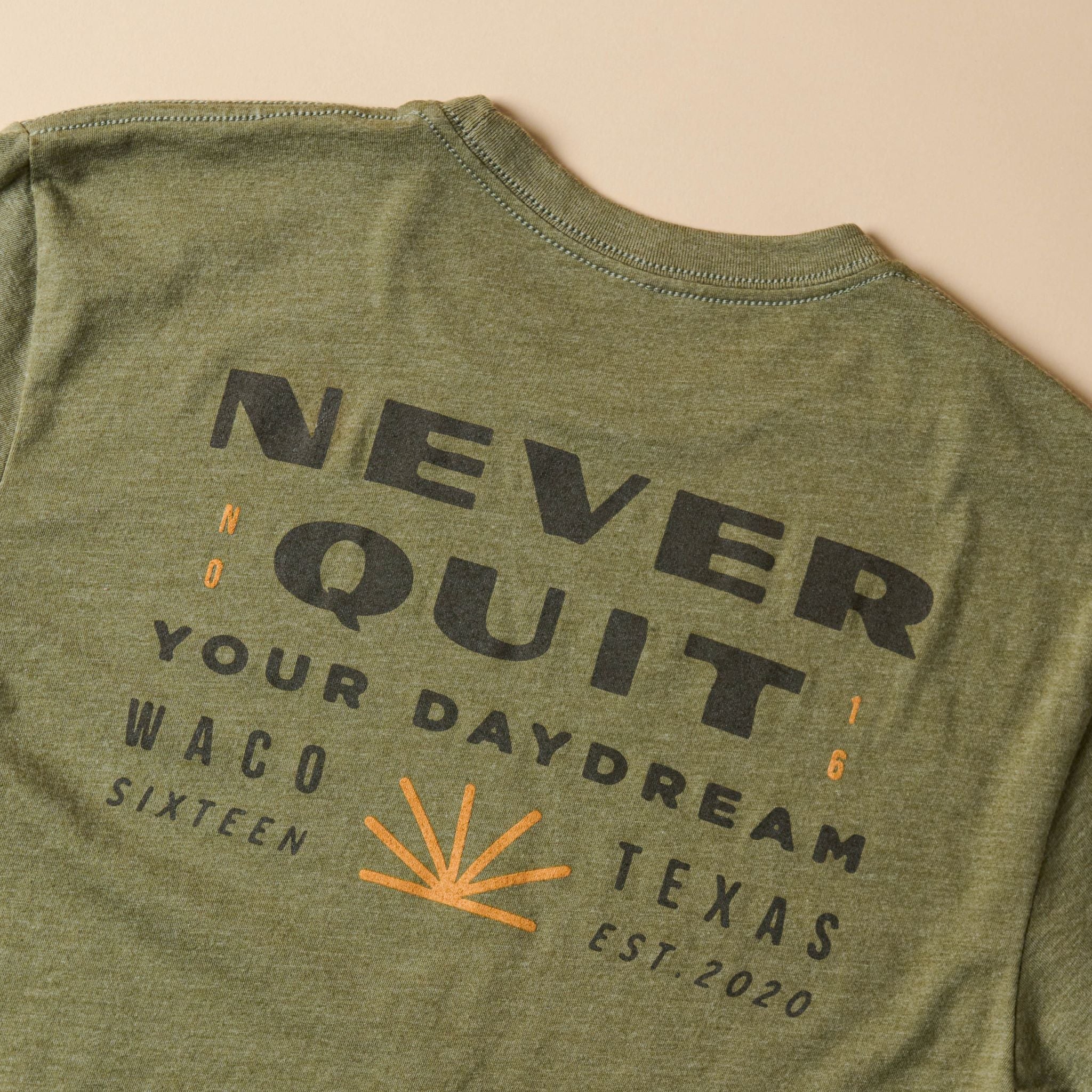 Never Quit Military Green Shirt - Image 4