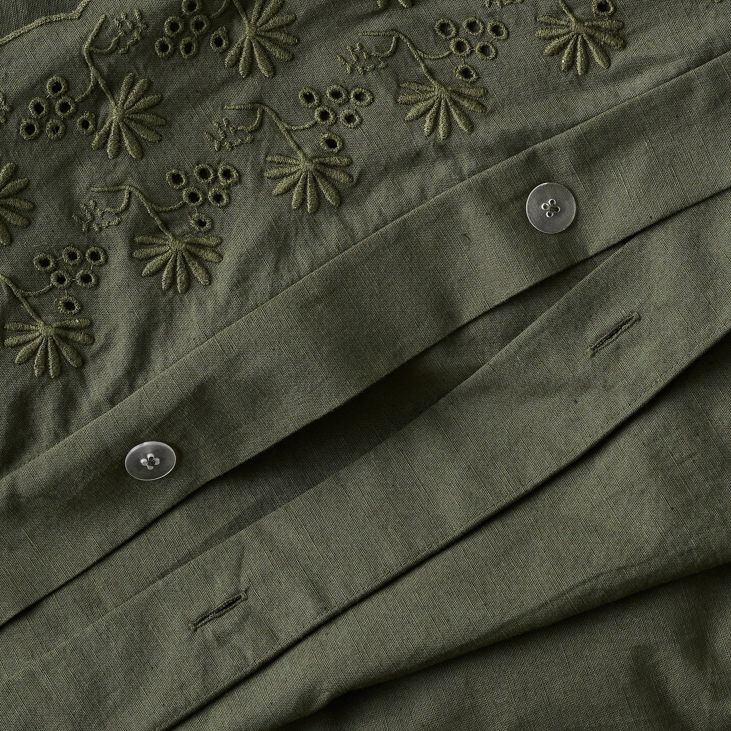 Olive Night Clara Eyelet Flange Quilt + Sham Set (Queen) - Image 2