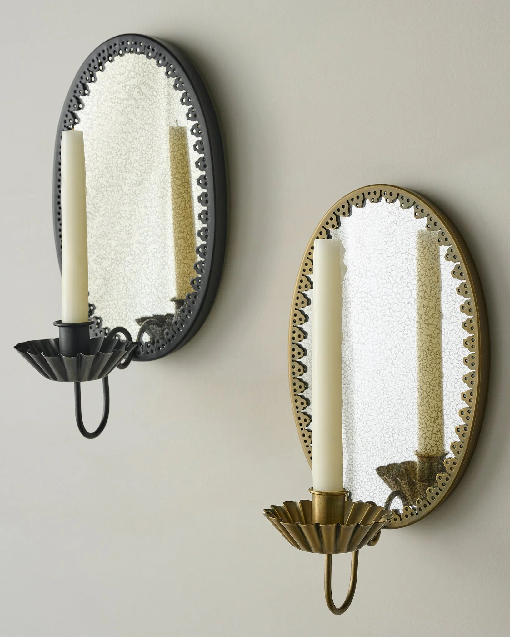 Oval Antique Mirrored Sconce - Image 4