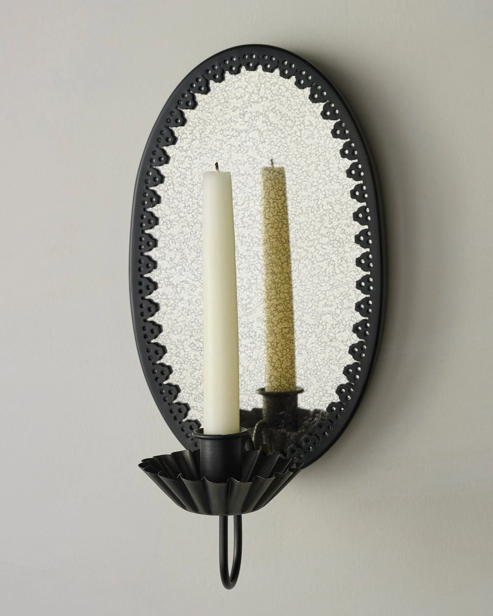 Oval Antique Mirrored Sconce - Image 5