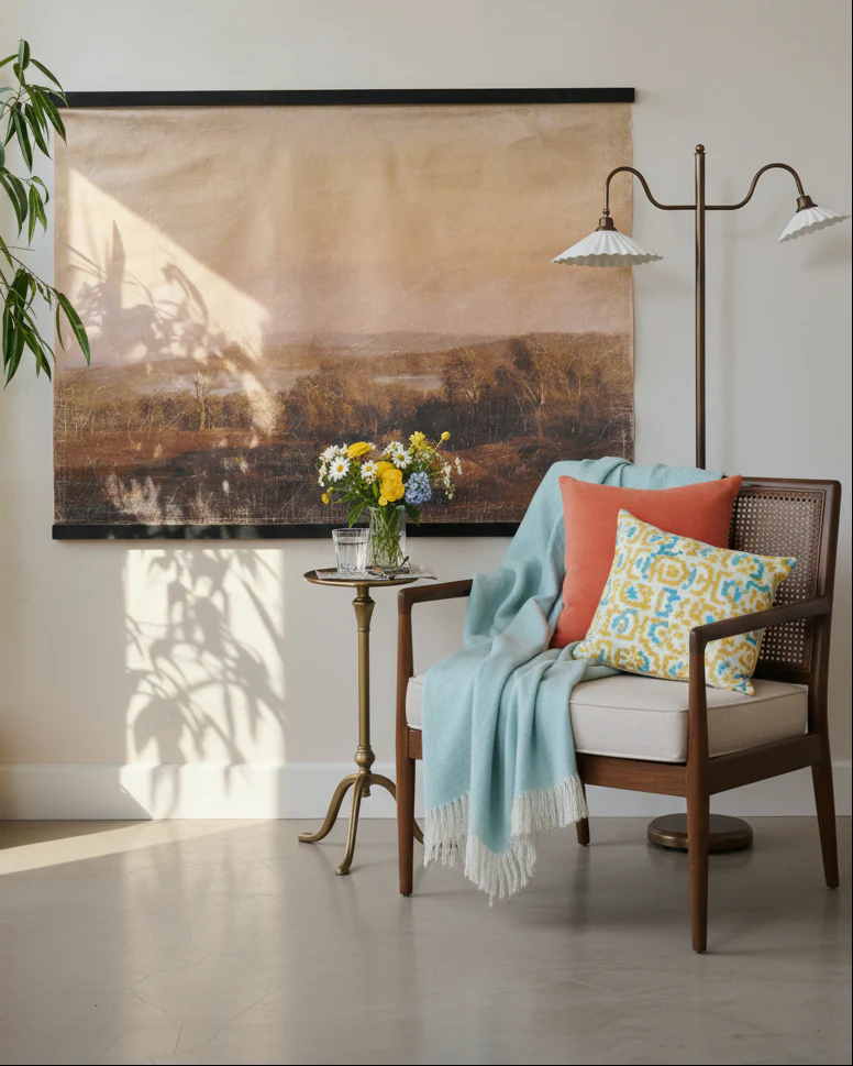 Oversized Vintage Countryside Tapestry