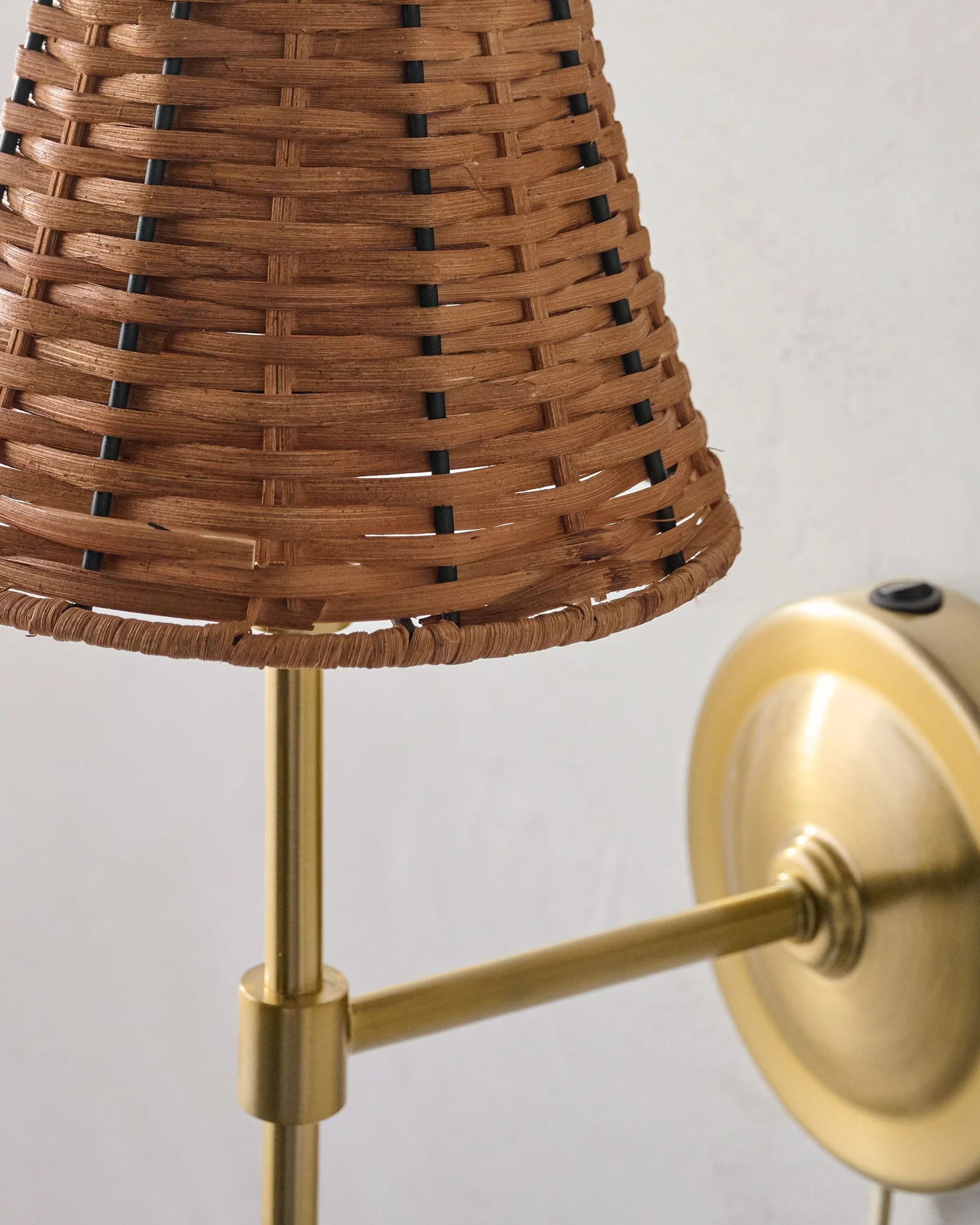 Rattan Plug-In Wall Sconce - Image 4