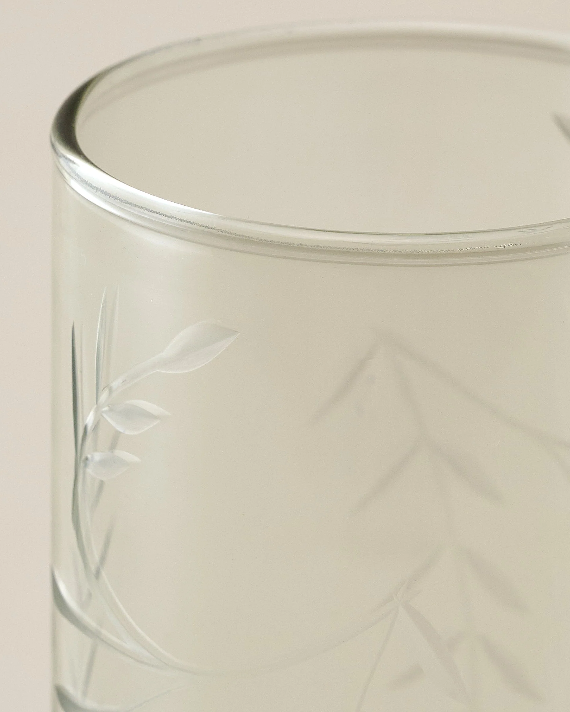 Recycled Etched Glass Tumbler, Green - Image 6