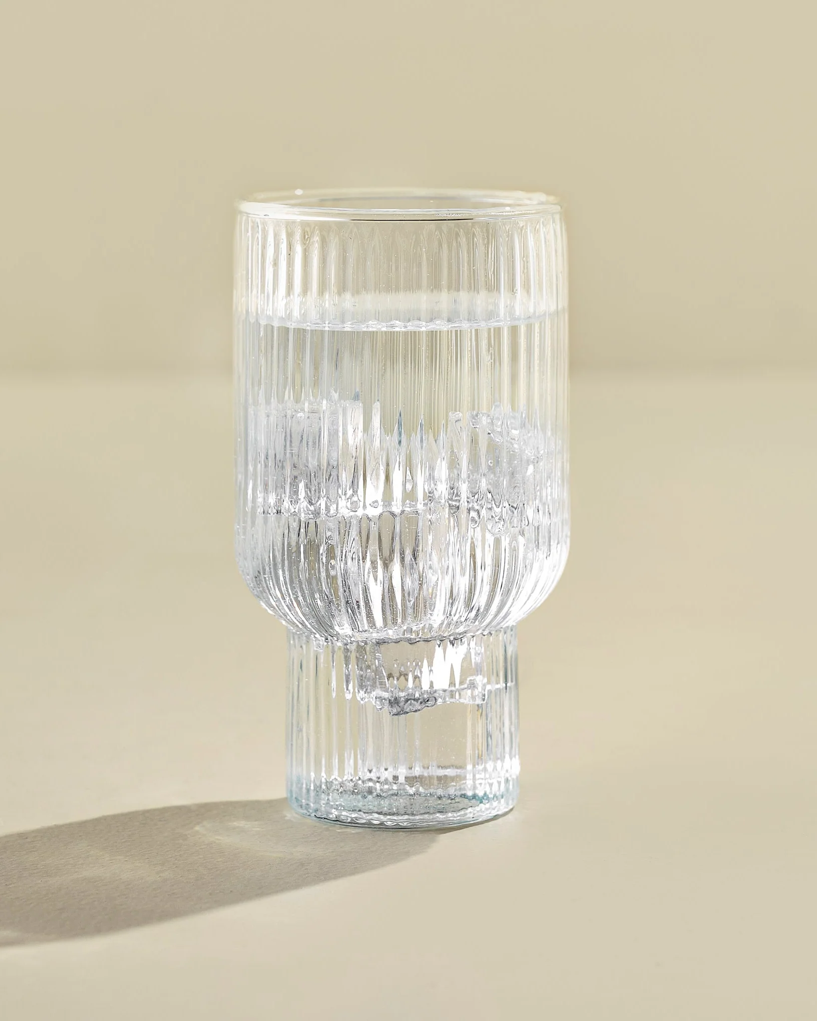 Atlas Ribbed Stacking Glass Tumbler - Image 4