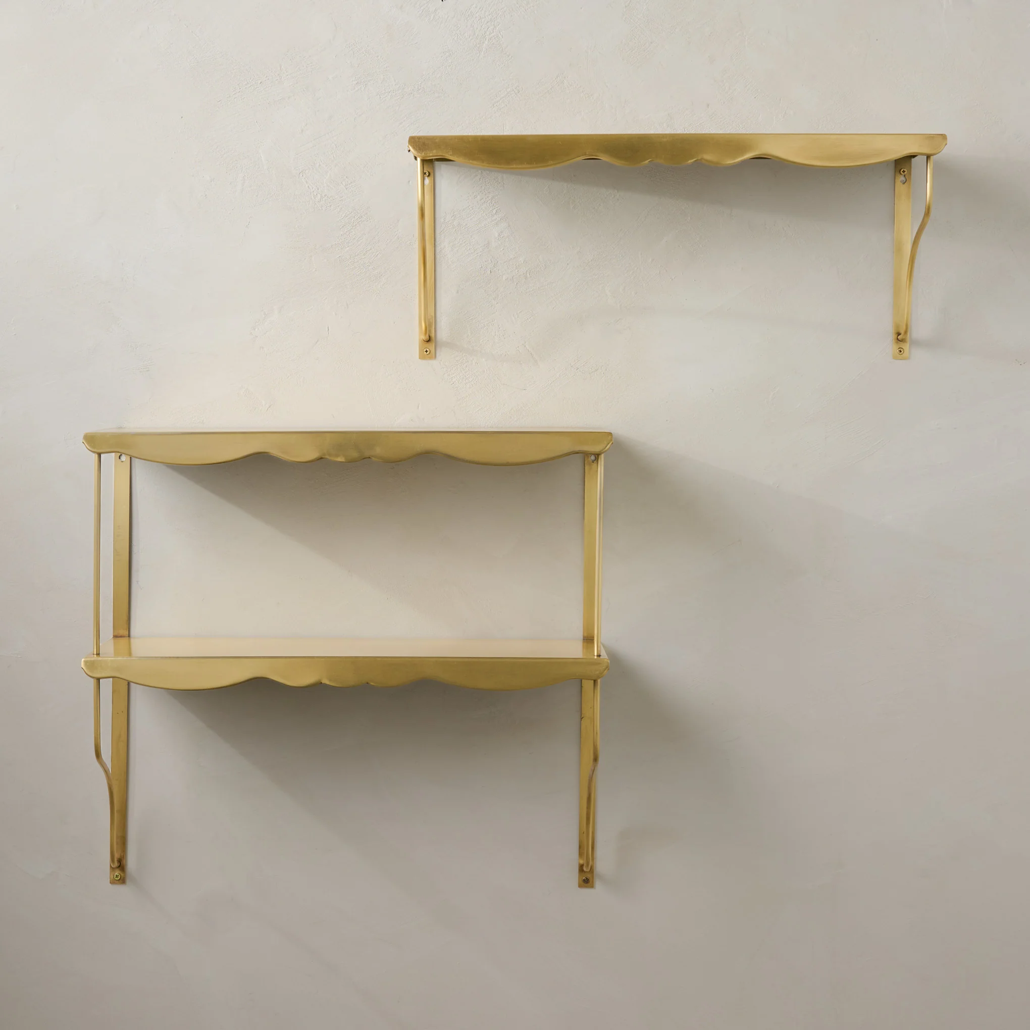 Rosalie Double Brass Scalloped Shelf - Image 4