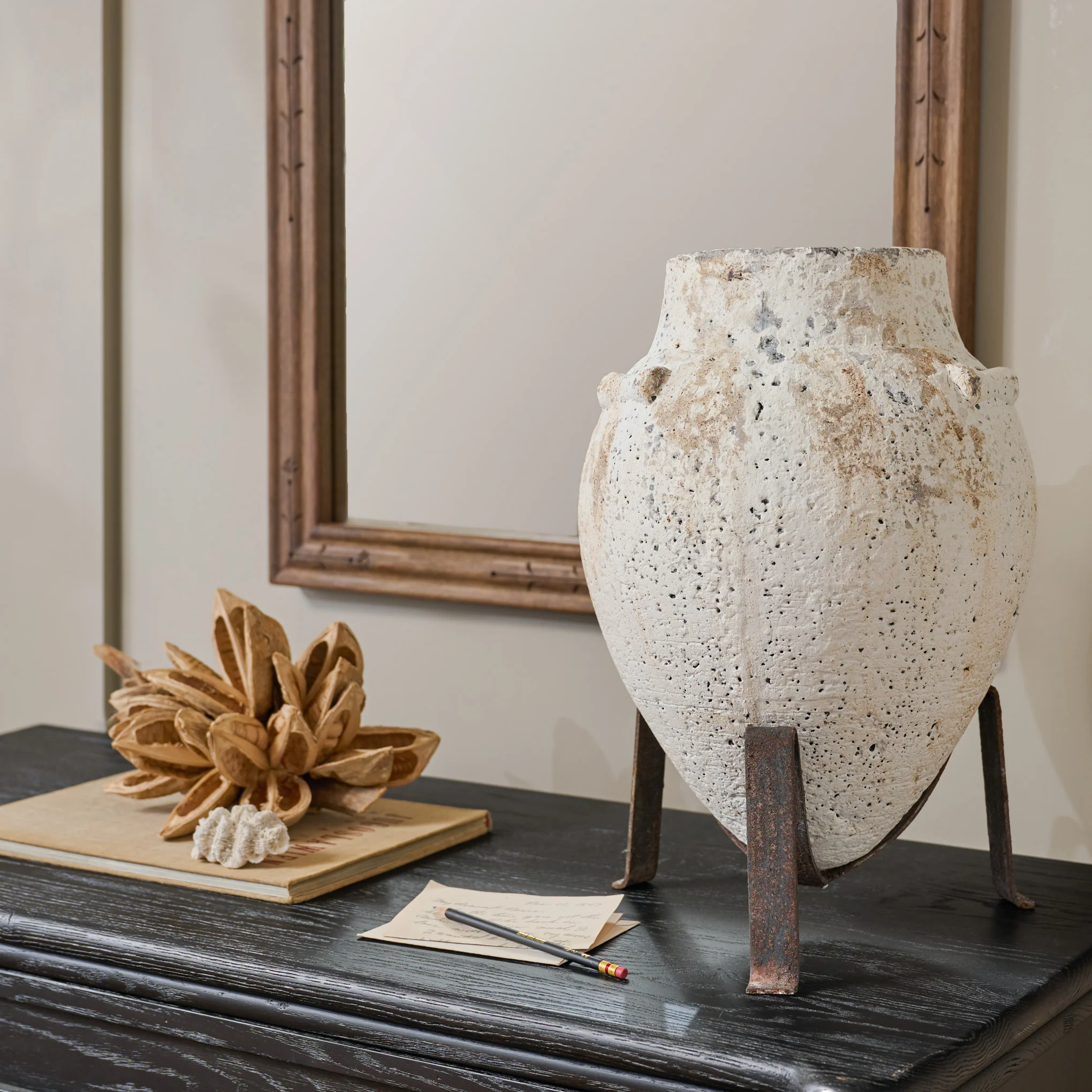 Rustic Cortona Vase on Stand - Image 2