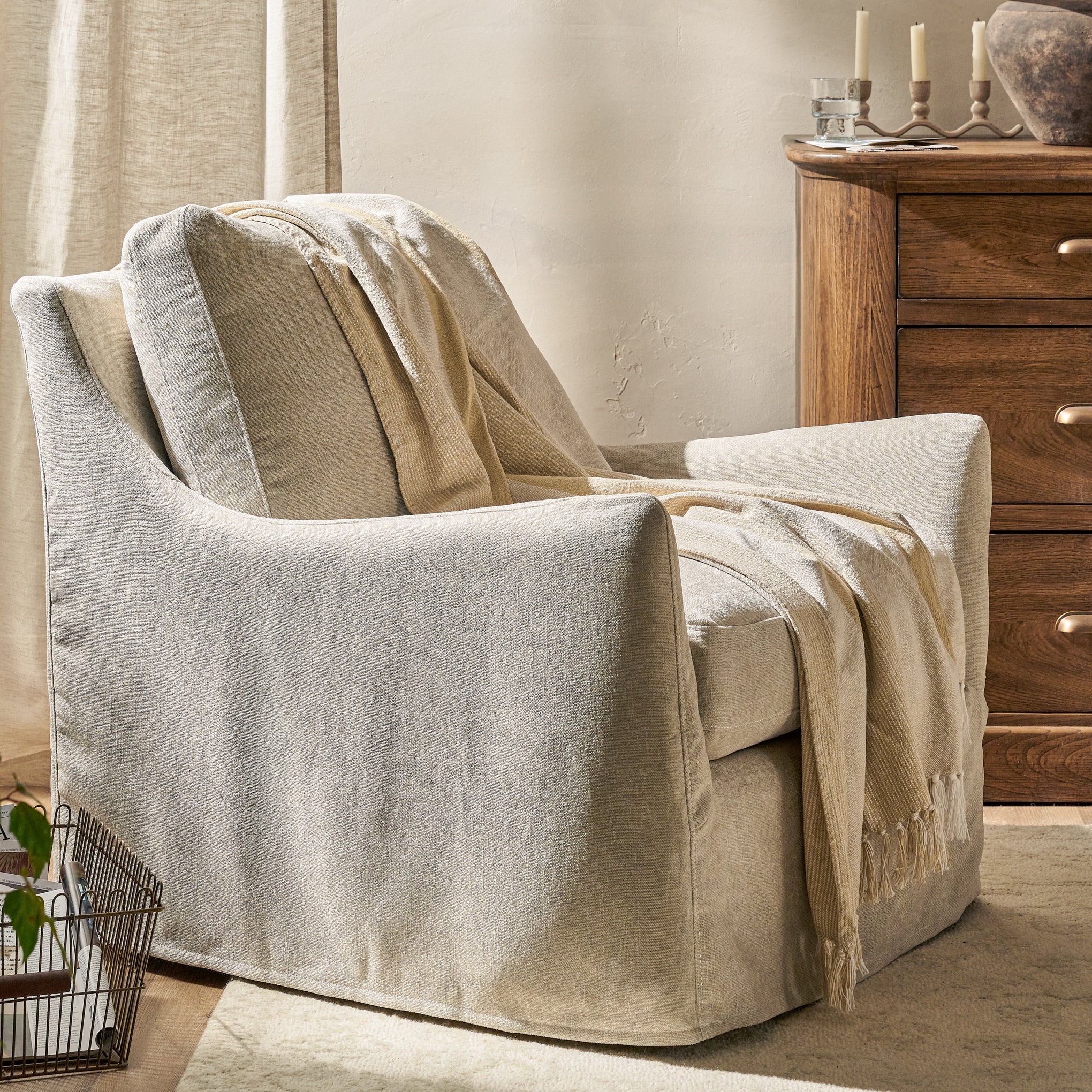 Sabine Slipcover Swivel Chair - Image 4