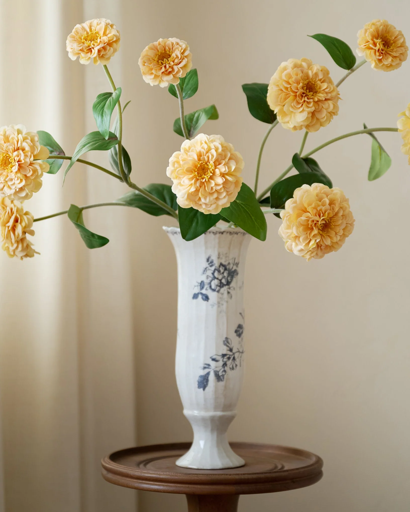 Heirloom Garden Navy Floral Footed Vase