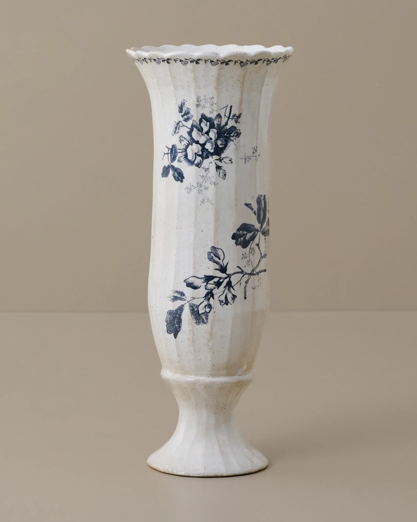 Heirloom Garden Navy Floral Footed Vase - Image 2