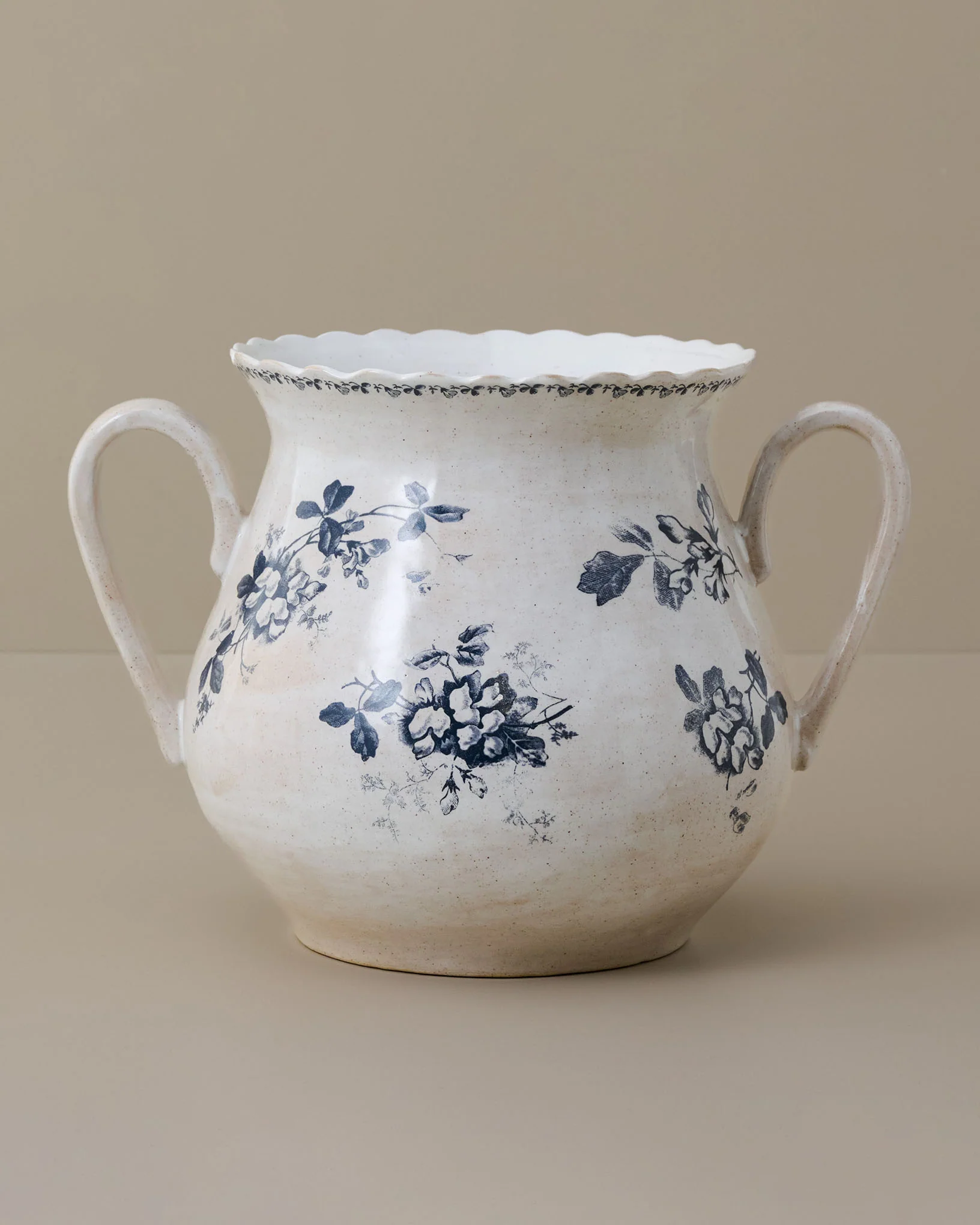 Heirloom Garden Navy Floral Vase with Handles - Image 2