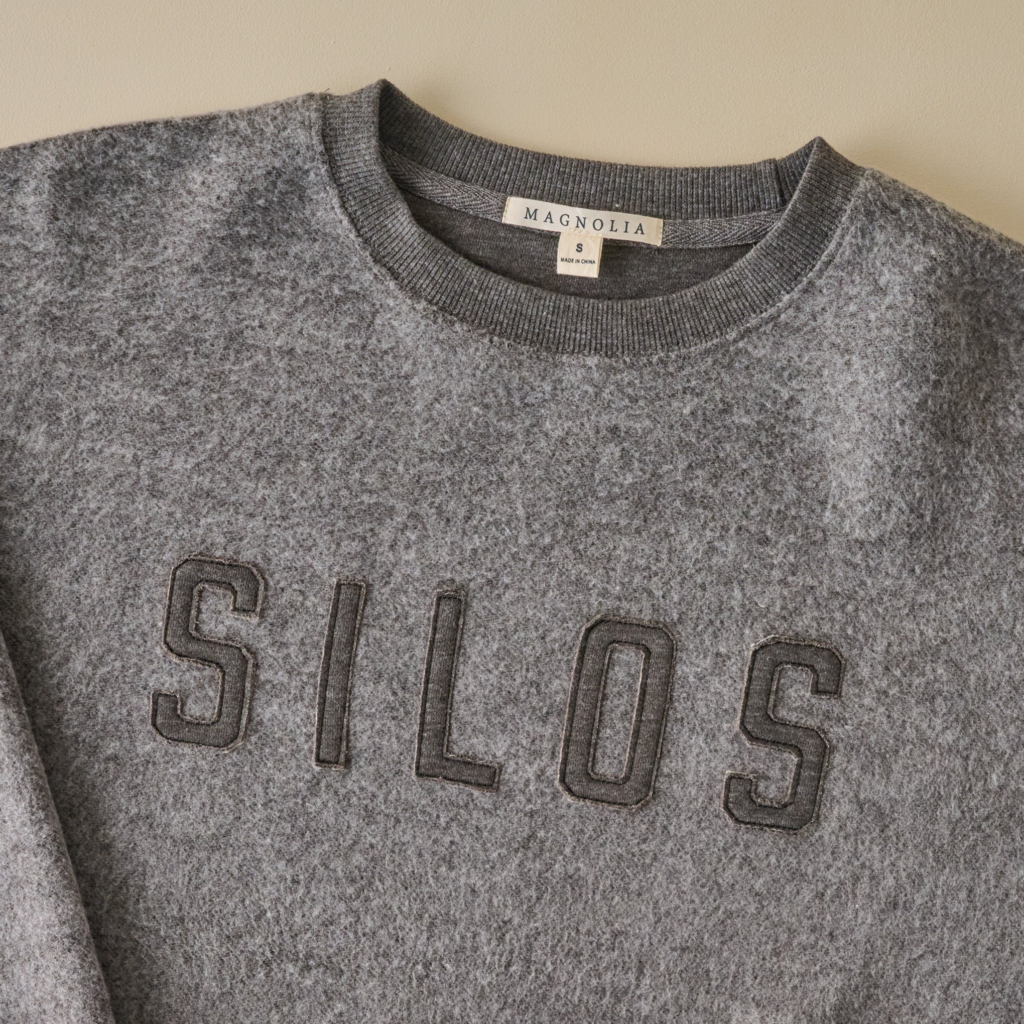 Silos Applique Charcoal Cozy Fleece - Image 2
