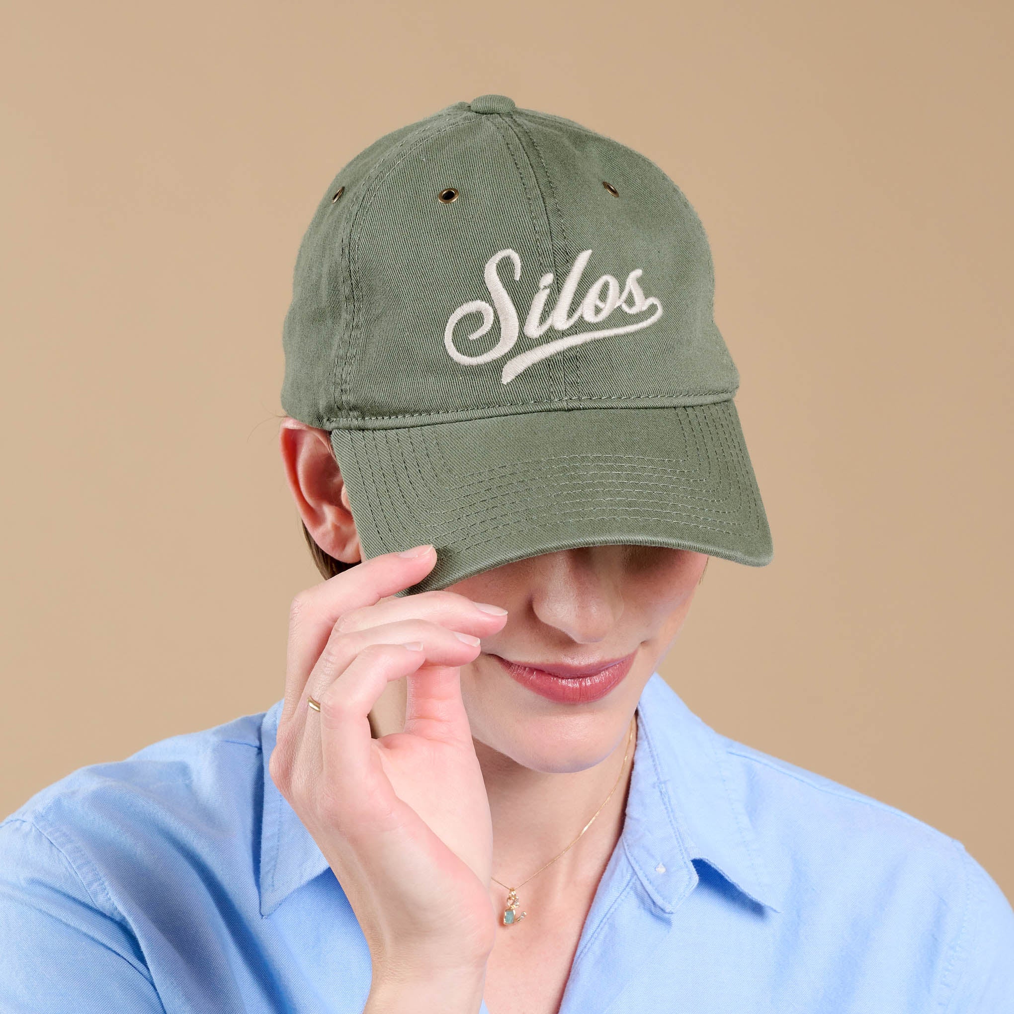 Silos Distressed Olive Baseball Hat - Image 4