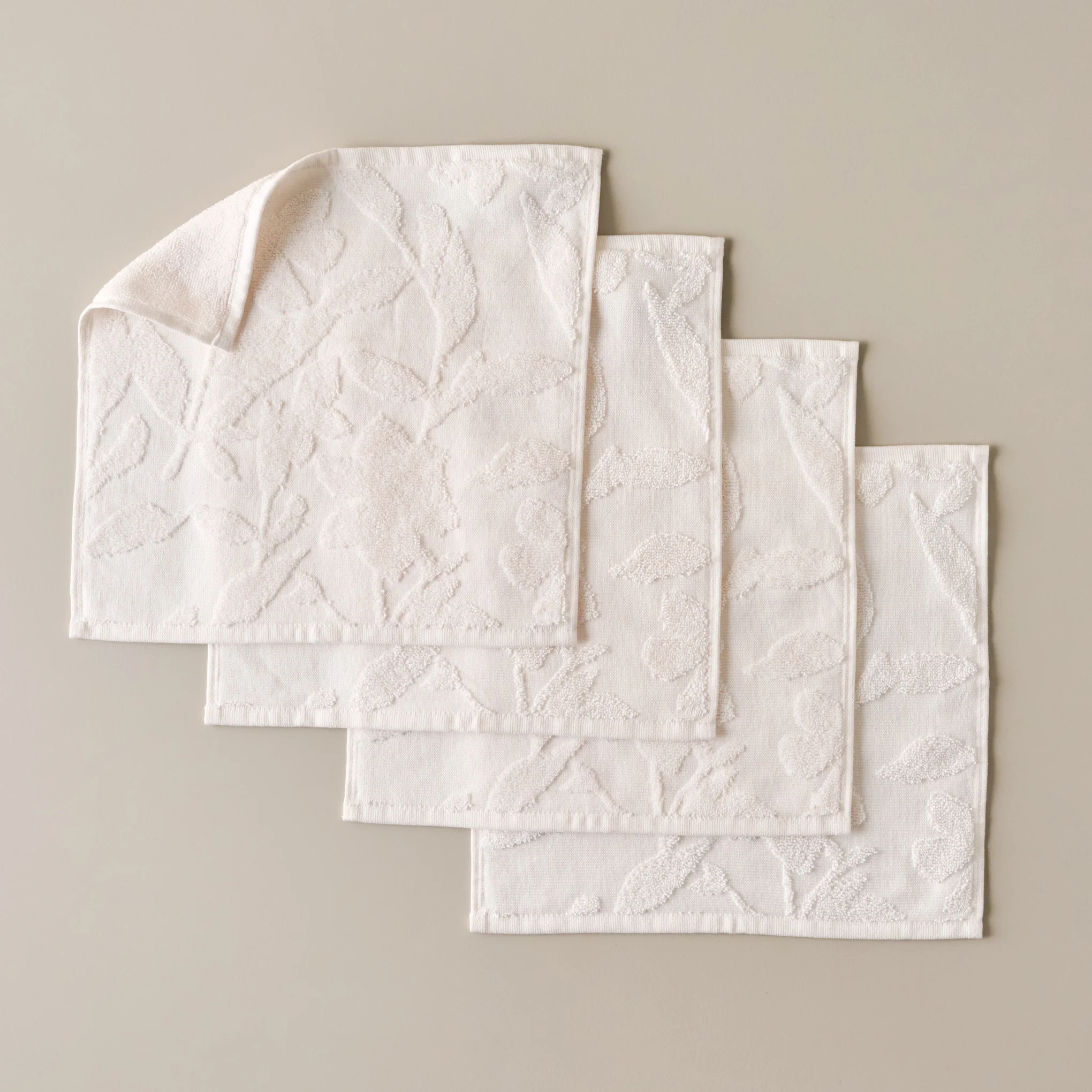 Snow White Floral Jacquard Towel - Image 6