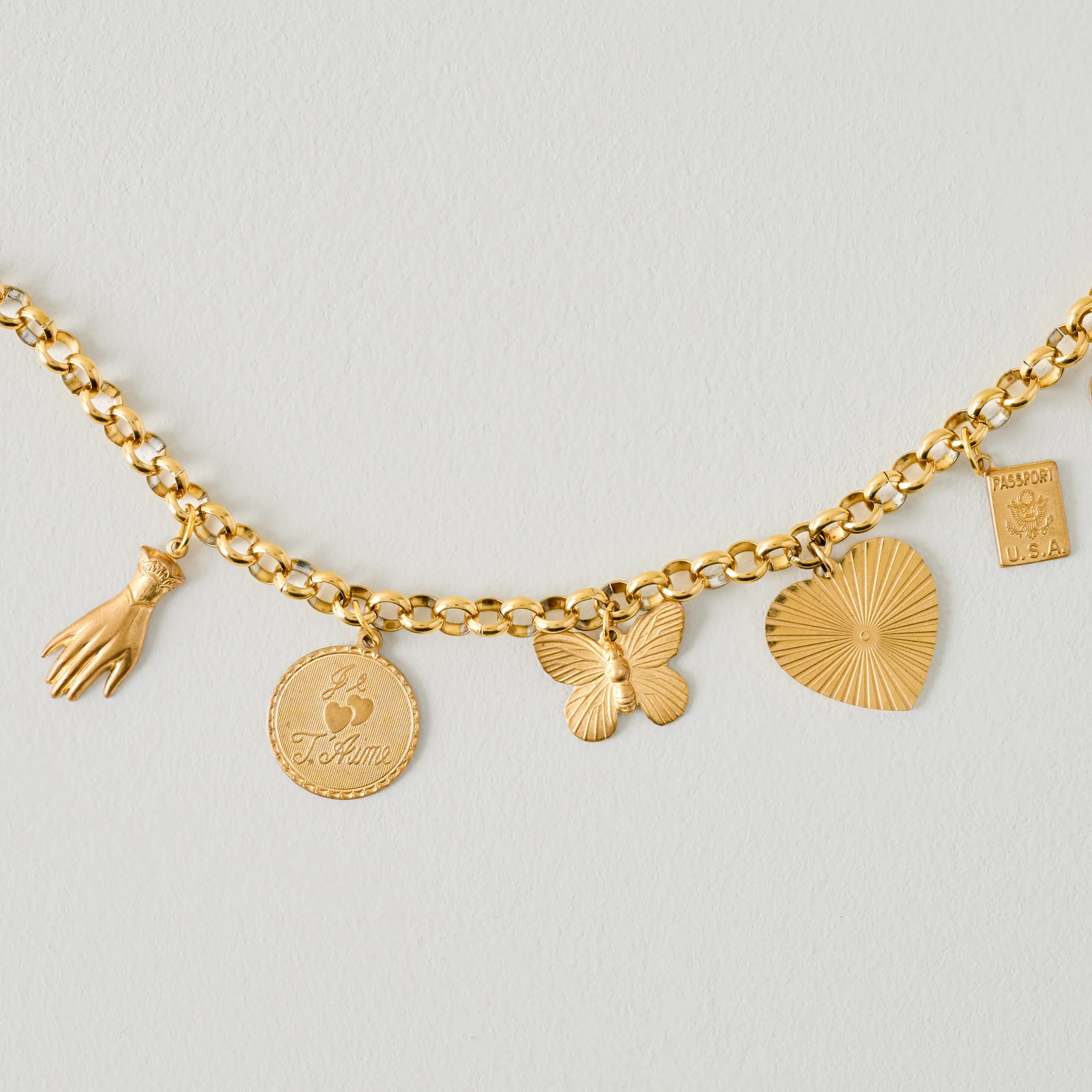 Stationary Brass Charm Necklace - Image 2