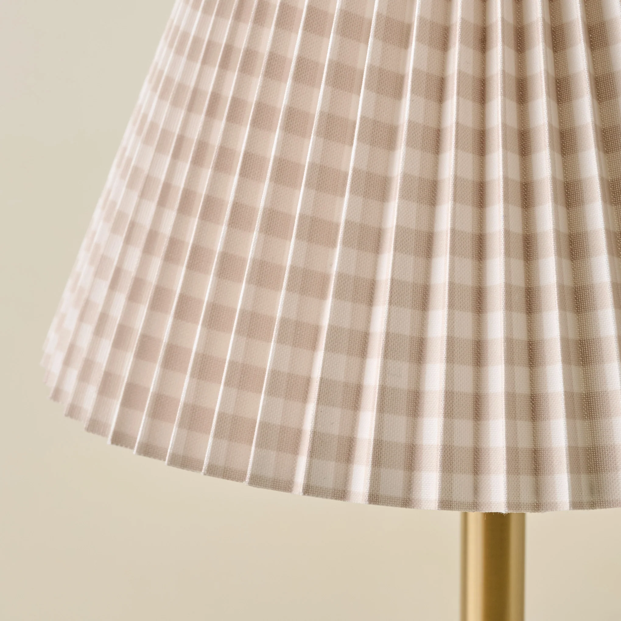 Tan Gingham Lamp Shade - Image 2