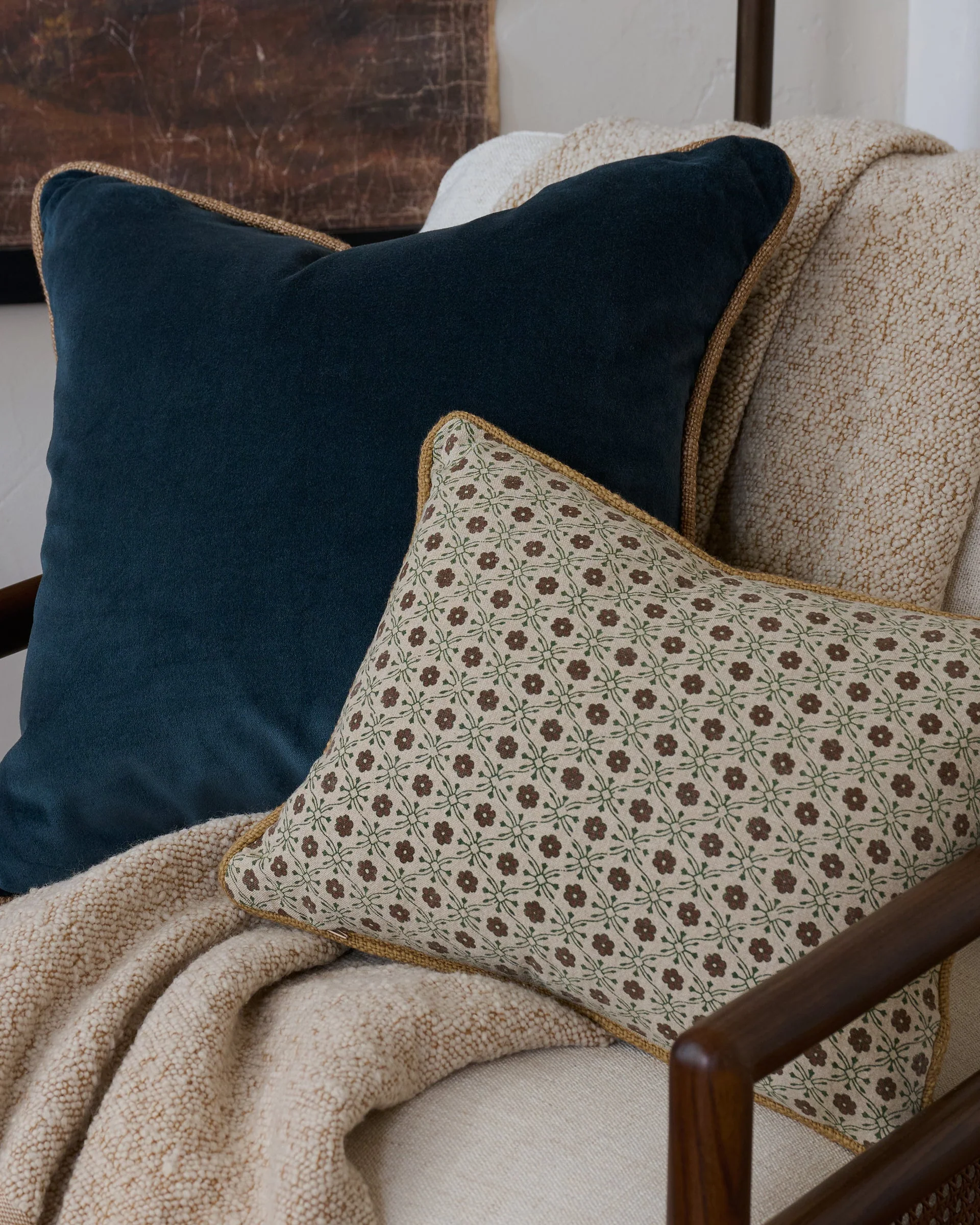 Thea Clay Block Print Pillow w/ insert, 12x16 - Image 3