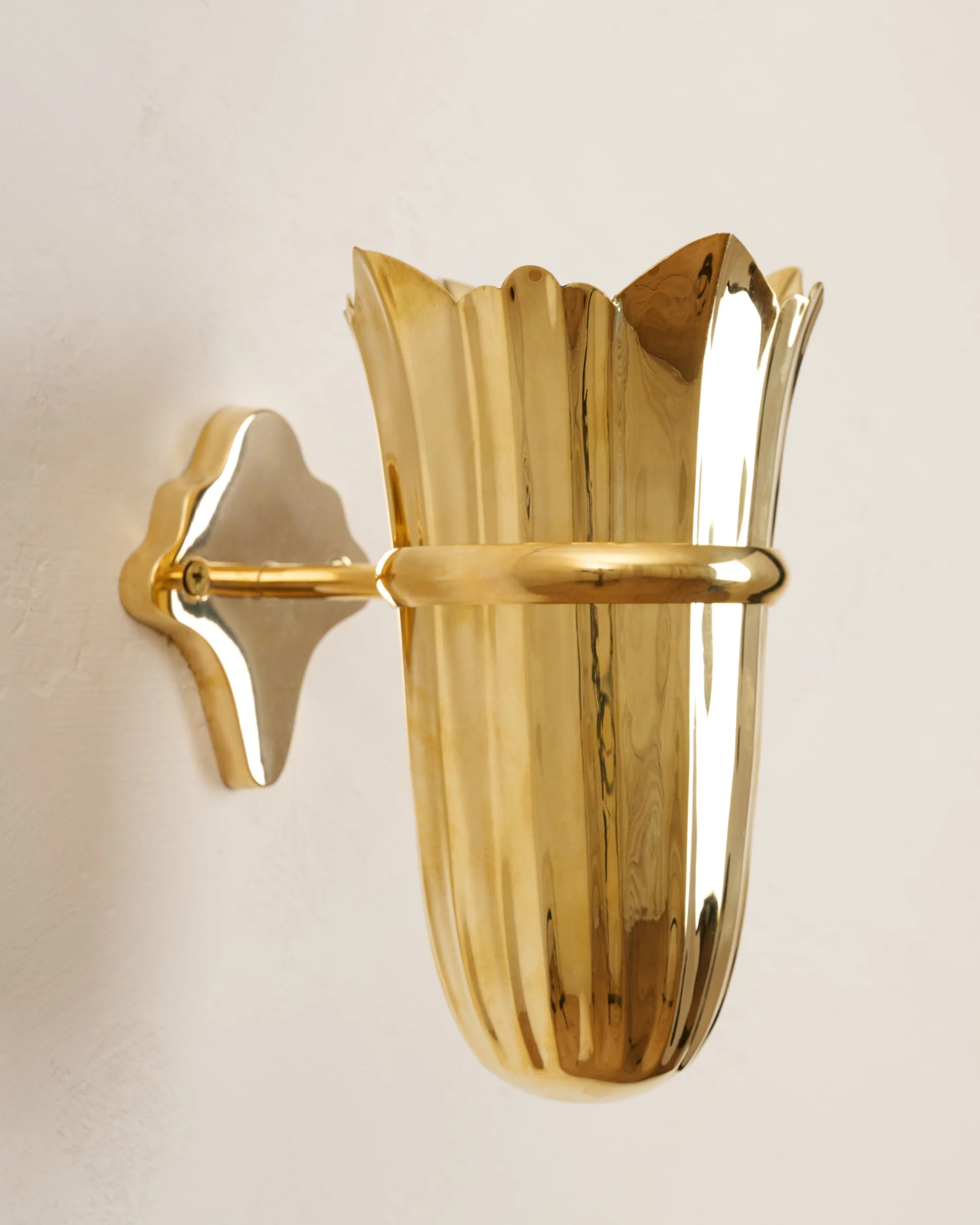 Theresa Wall Mounted Solid Brass Vase - Image 2