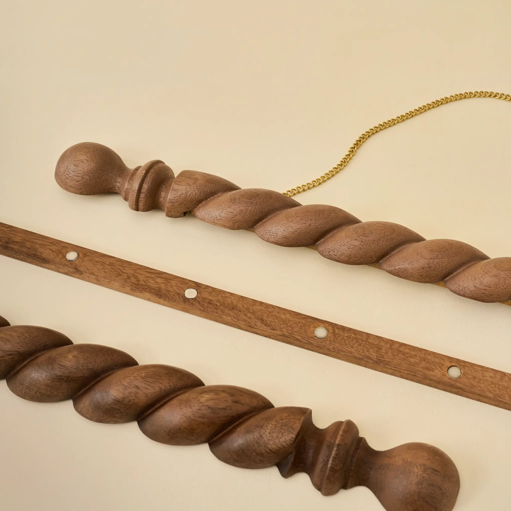 Turned Wood Poster Hanger Kit - Image 2