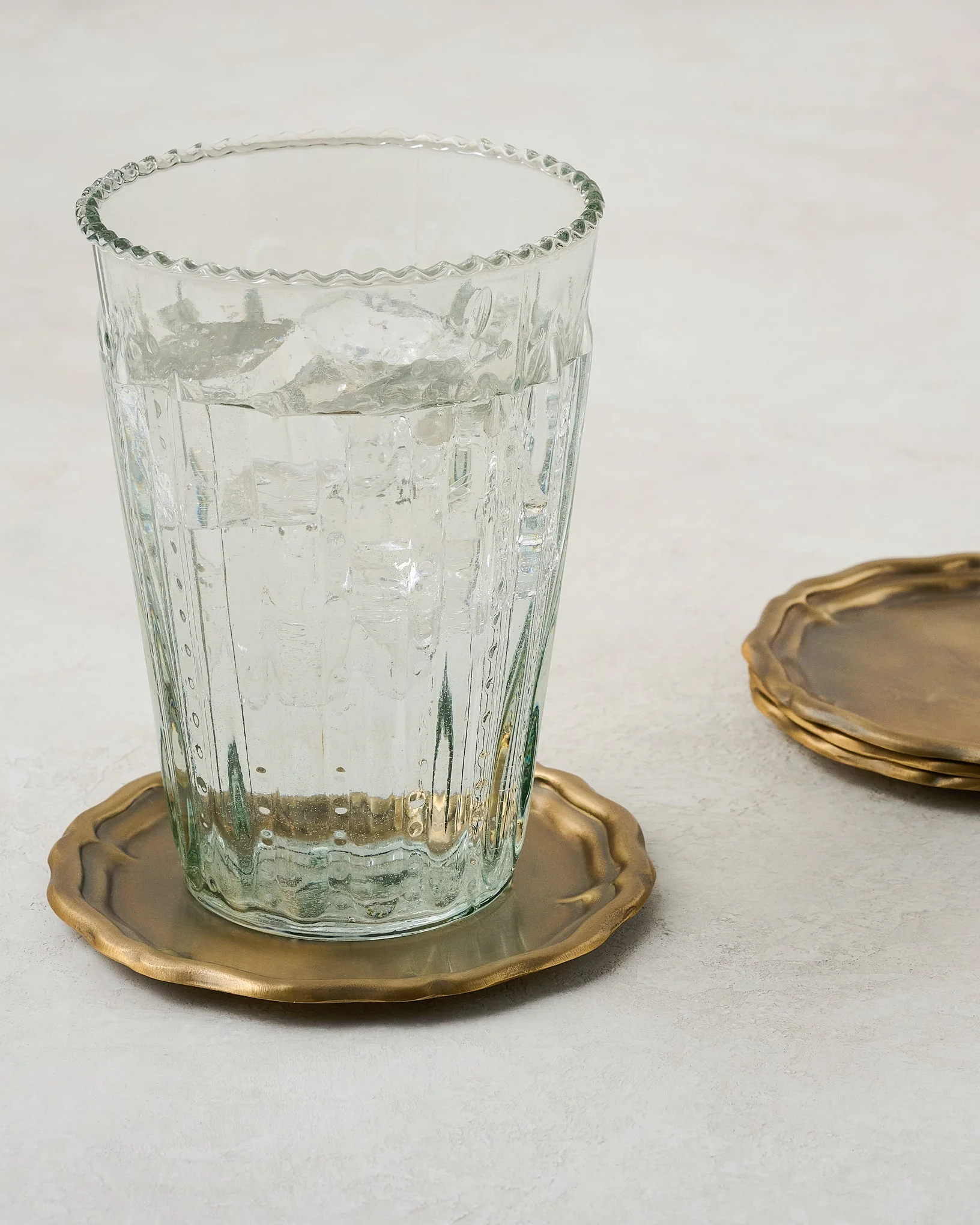 Vintage-Inspired Brass Coaster Set of Four - Image 2