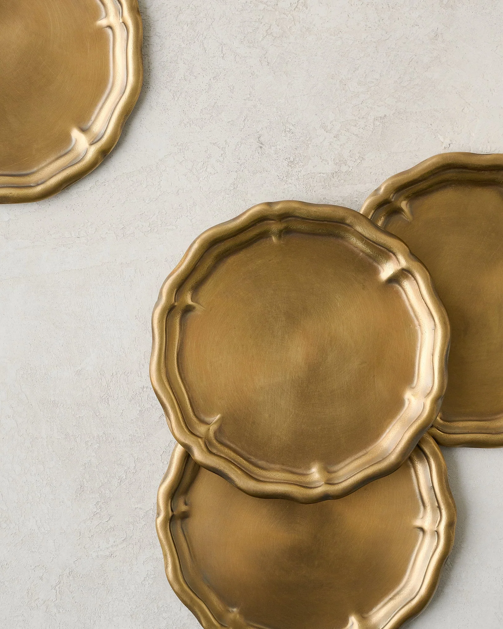 Vintage-Inspired Brass Coaster Set of Four - Image 3
