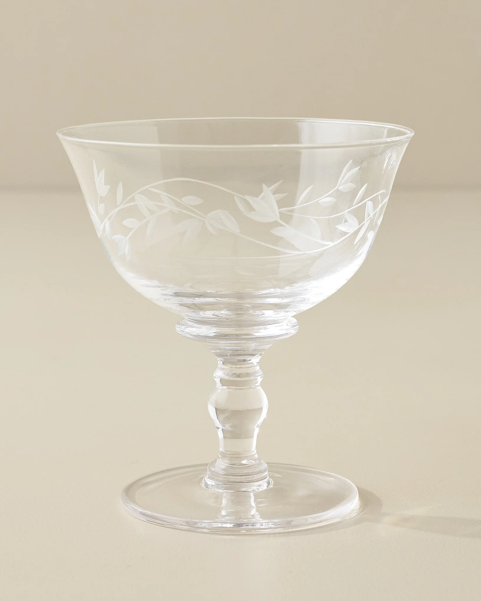 Vintage-Inspired Etched Glass Coupe - Image 2