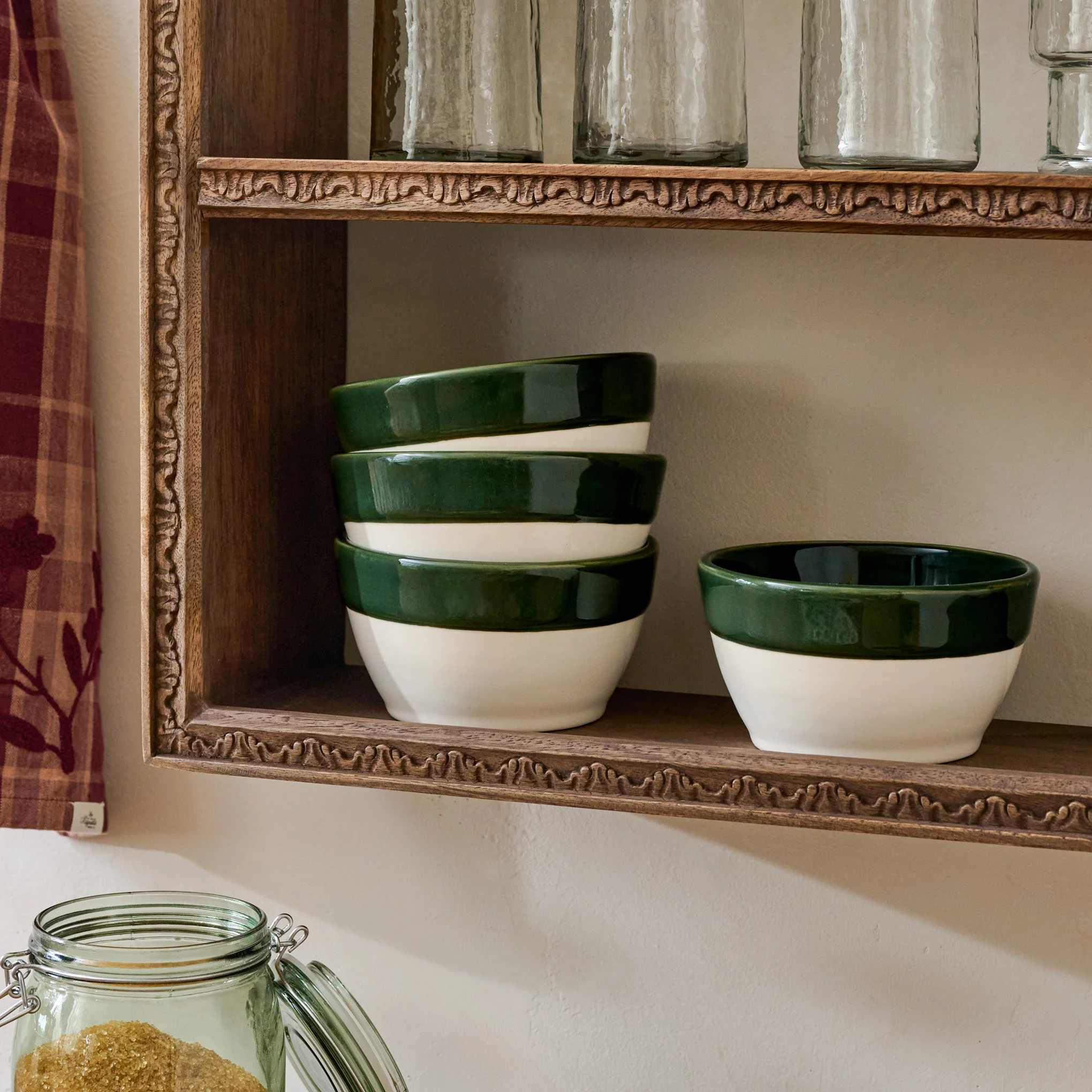 The Cottage Collection Green Rim Cereal Bowl - Image 2